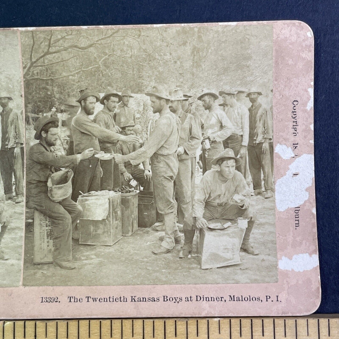 20th Kansas US Volunteer Infantry Regiment Stereoview Antique c1898 X3153