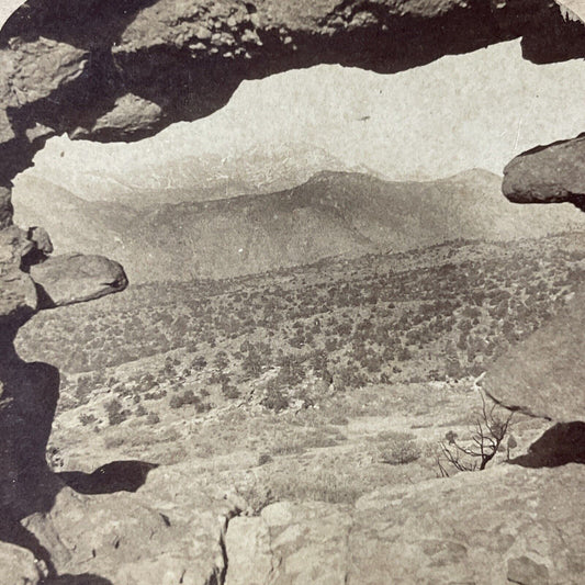 Antique 1894 Pikes Peak Rocky Mountains Colorado Stereoview Photo Card V1815