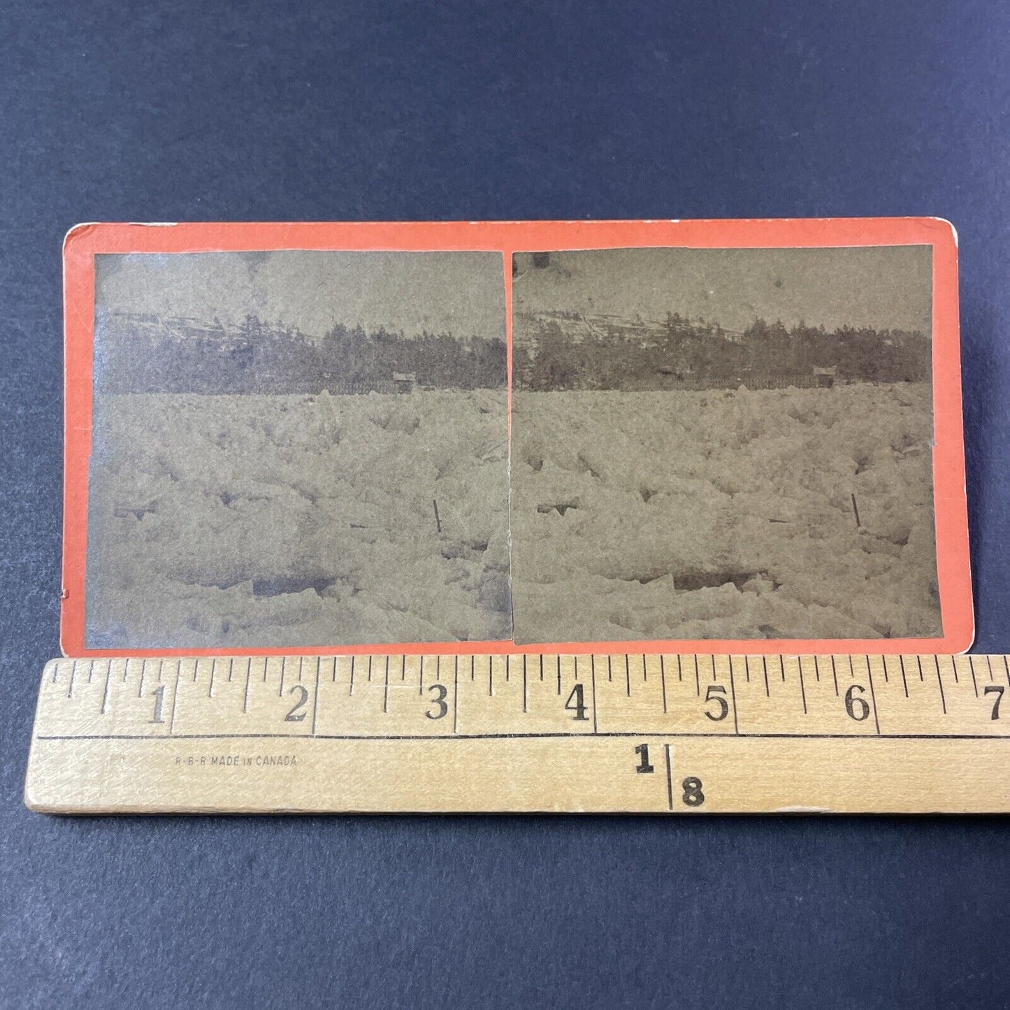 Antique 1860s Kennisis River Ice Jam Haliburton ON Stereoview Photo Card P381-13