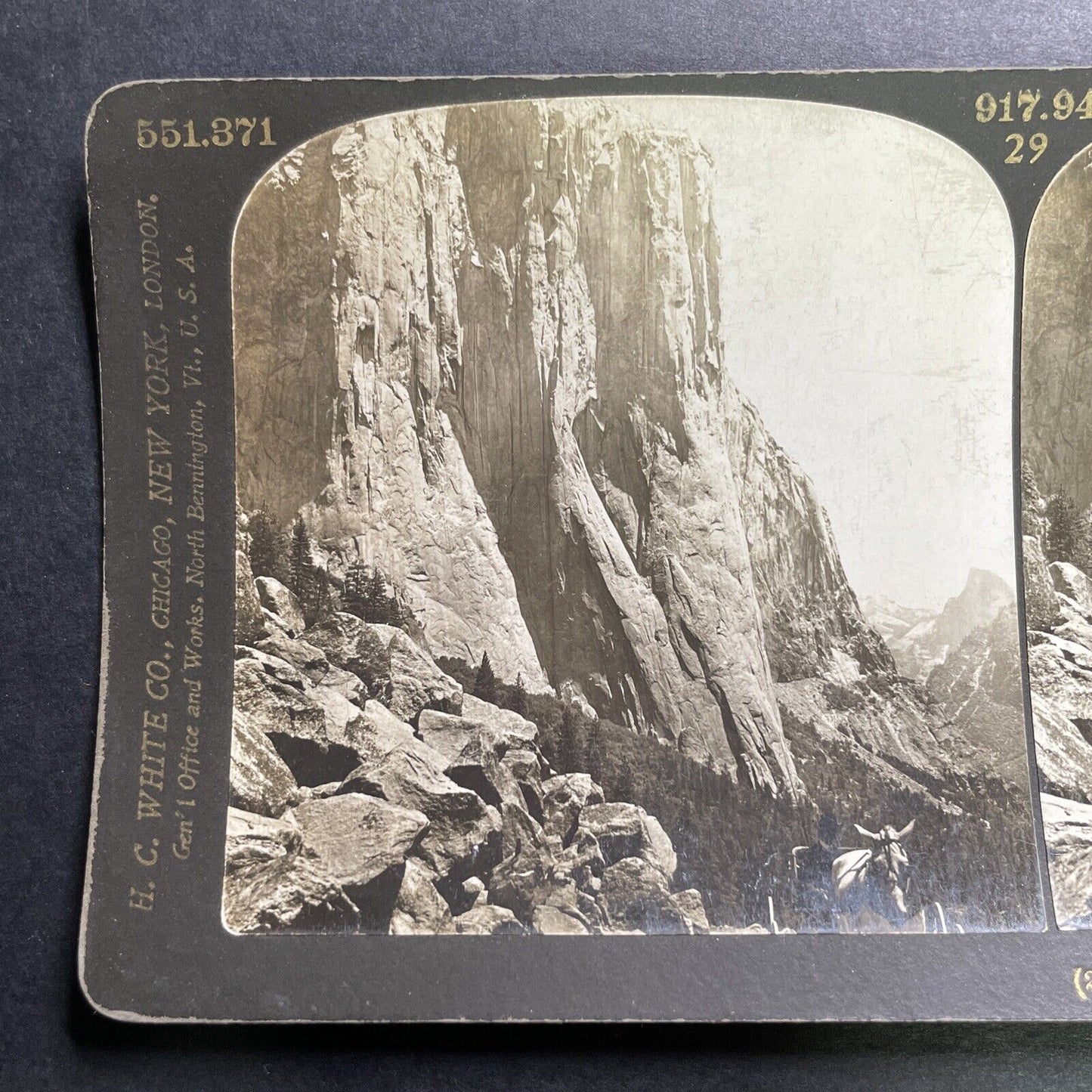 Antique 1904 El Capitan Yosemite California Stereoview Photo Card P1345