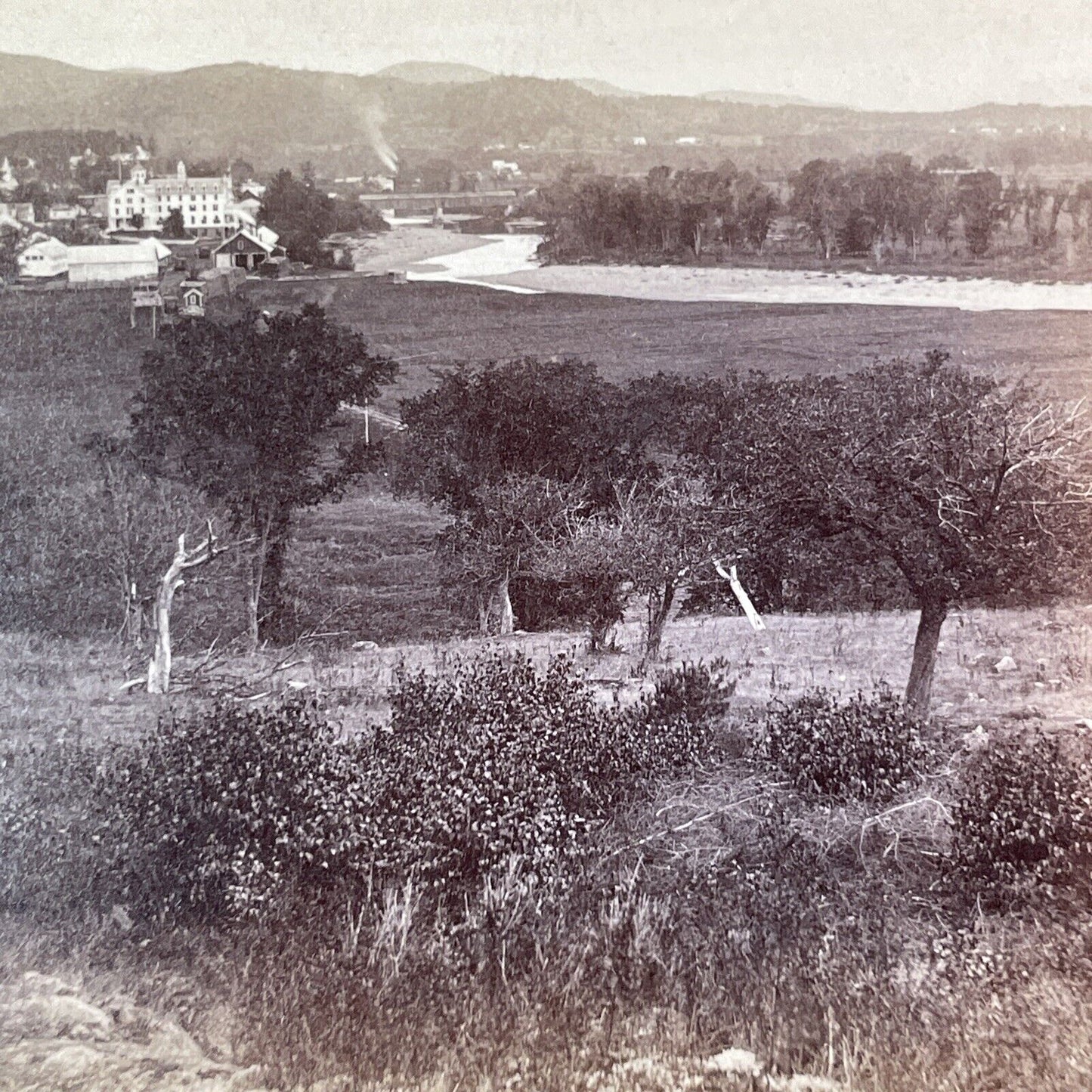 Plymouth New Hampshire Town View Stereoview B.W. Kilburn Antique c1870s Y859