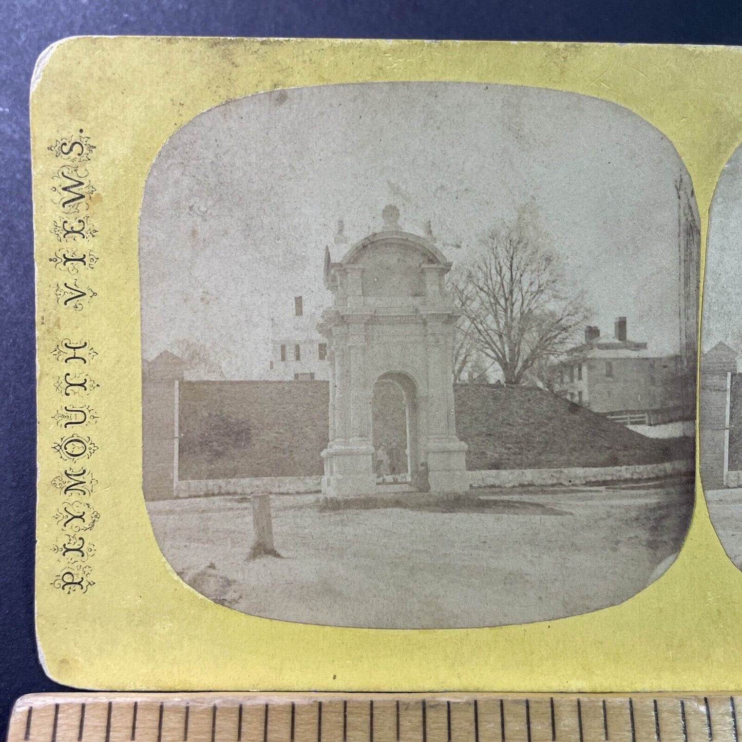 Antique 1867 Canopy For Plymouth Rock Complete Stereoview Photo Card P3328