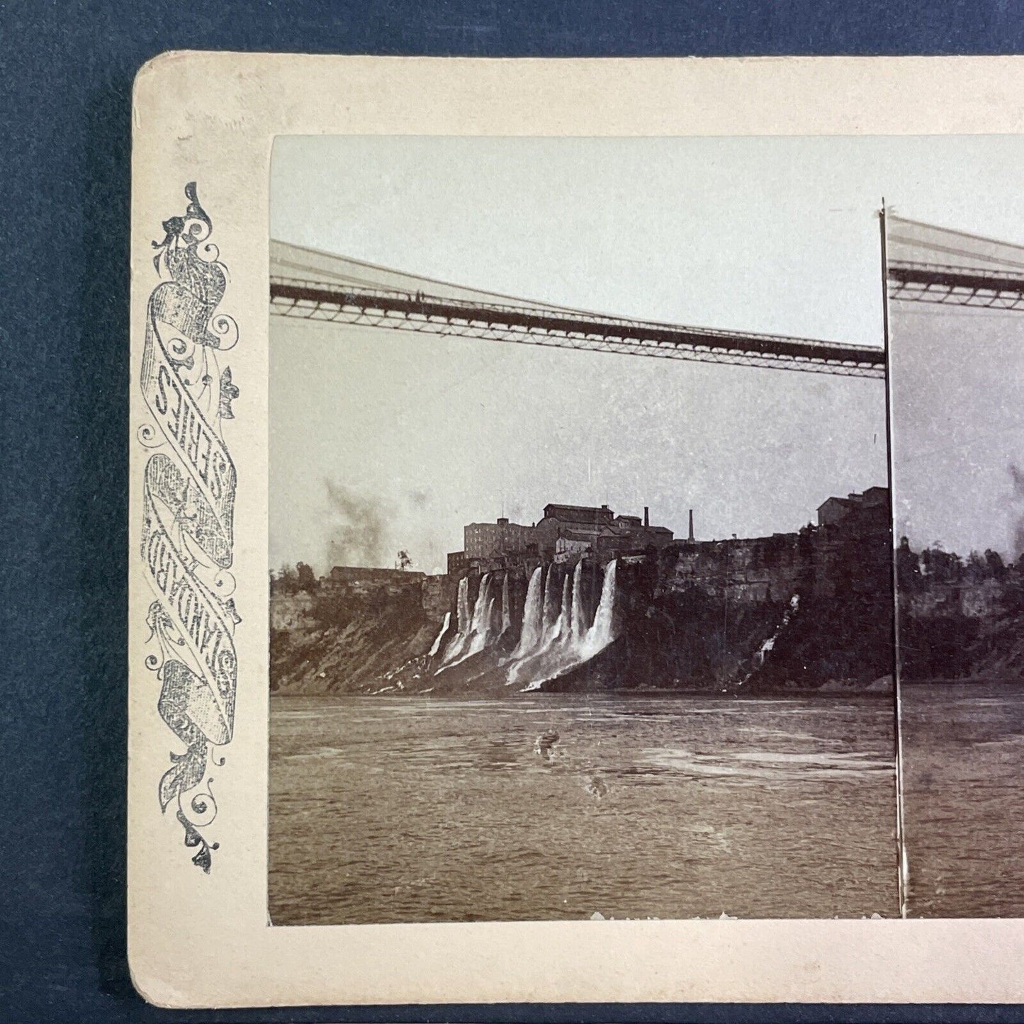 Niagara Falls Hydroelectric Plant New York Stereoview Antique c1880s Y1046 RARE