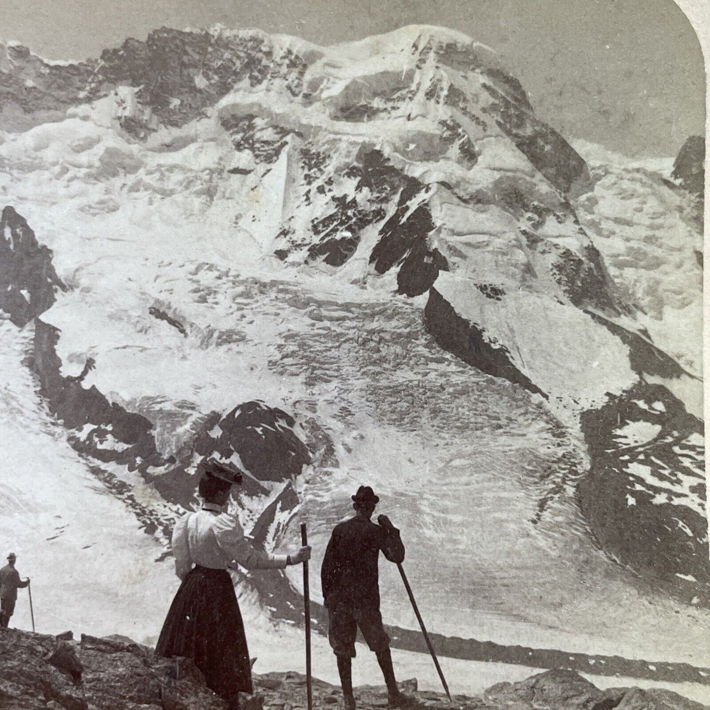 Antique 1901 Breithorn Mountain Switzerland Italy Stereoview Photo Card P3793