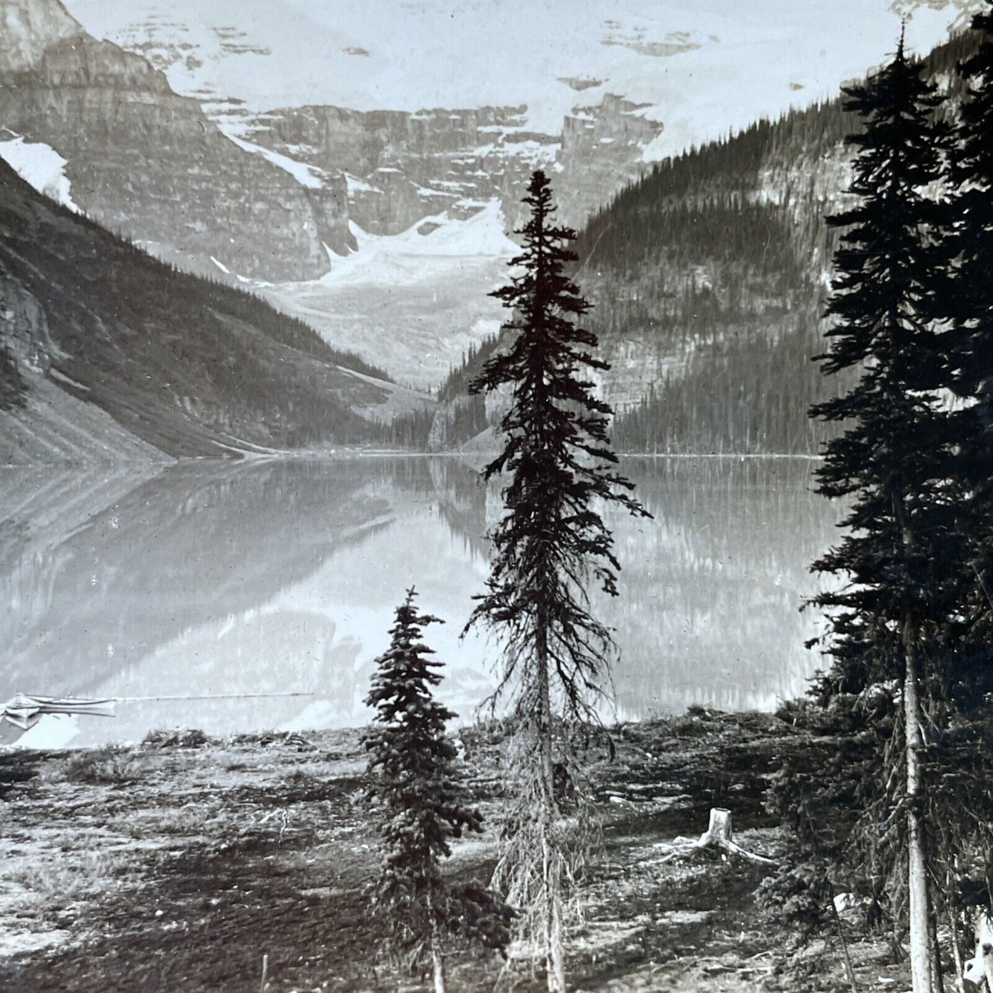 Antique 1910s Lake Louise Alberta Canada Stereoview Photo Card P2759