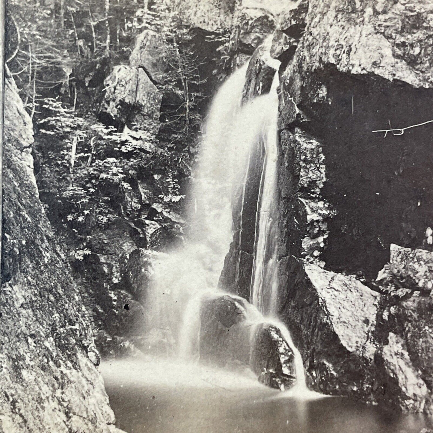 Thompson's Cascade New Hampshire Stereoview J.S. Moulton Antique c1870s Y178