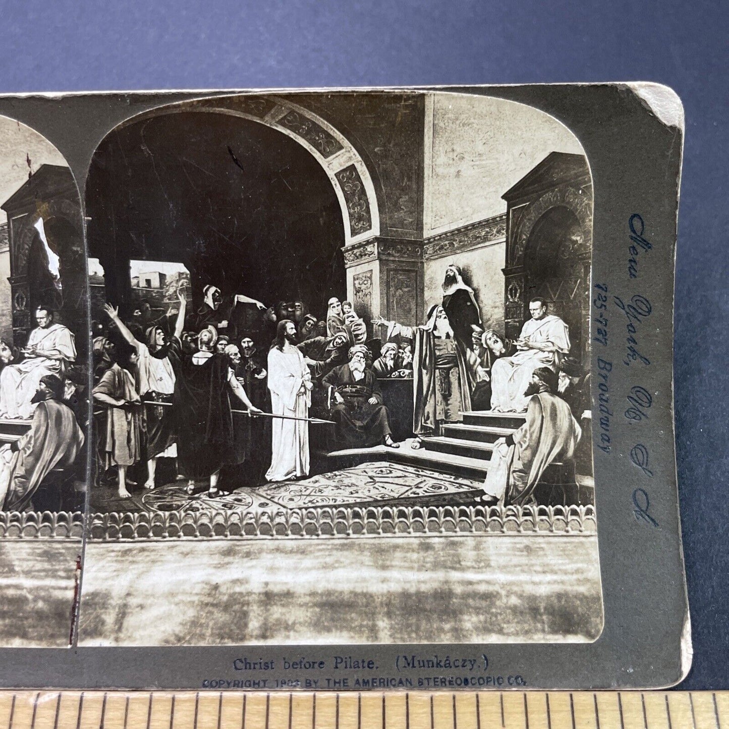 Antique 1903 Jesus Christ Before The Pilate Stereoview Photo Card P3131