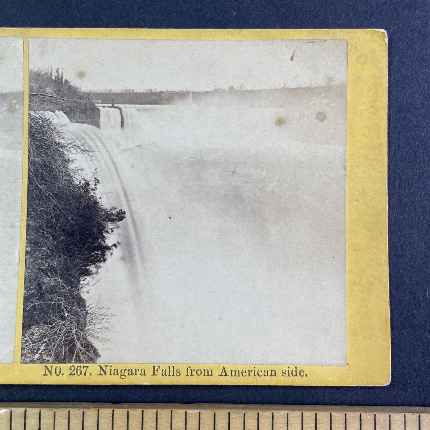 Niagara Falls and Terrapin Tower Stereoview B.W. Kilburn Antique c1870s Y2489