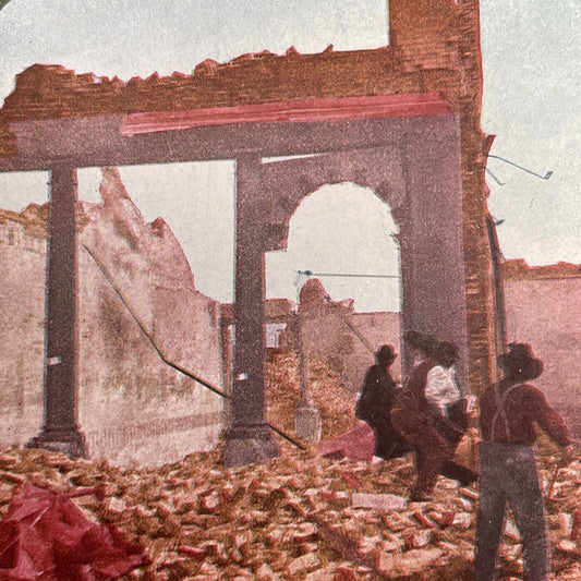 Antique 1910s San Francisco Earthquake Demolition Stereoview Photo Card 2300-04