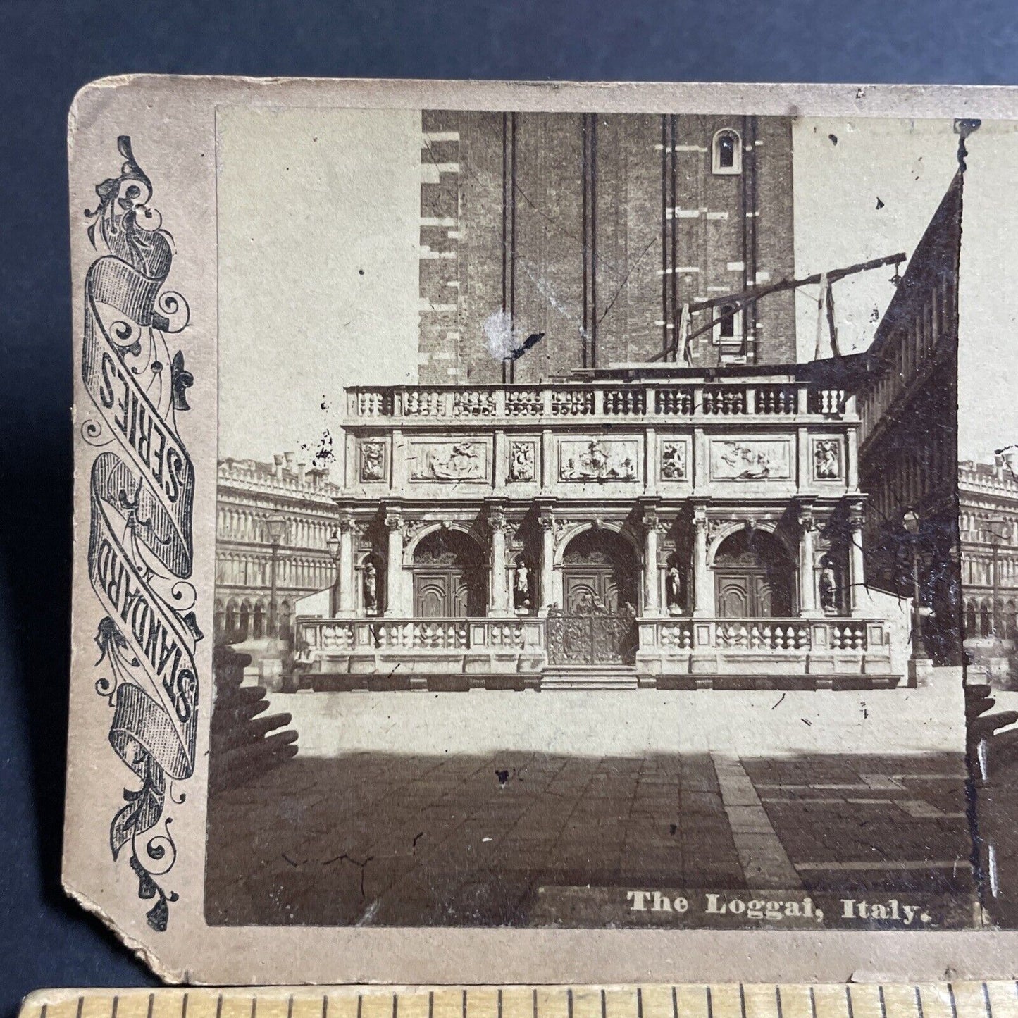 Antique 1880s Loggetta Del Sansovino Venice Italy Stereoview Photo Card P5524