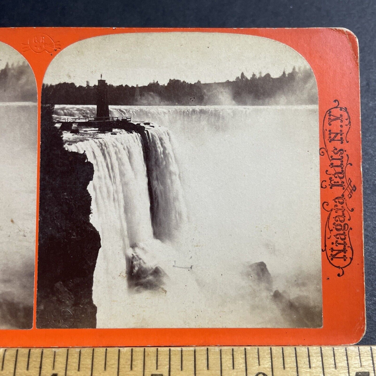 Antique 1860s Terrapin Tower Niagara Falls New York Stereoview Photo Card P5555