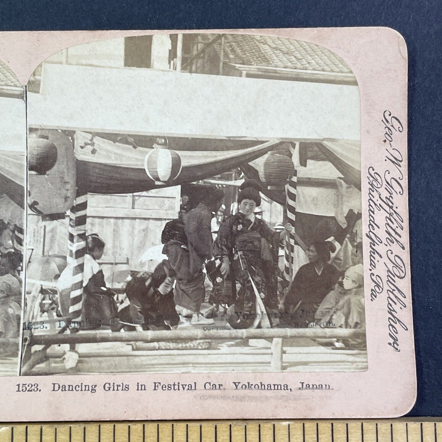 Women Dancing In Japan Geishas Stereoview GW Griffith Antique c1898 X3179