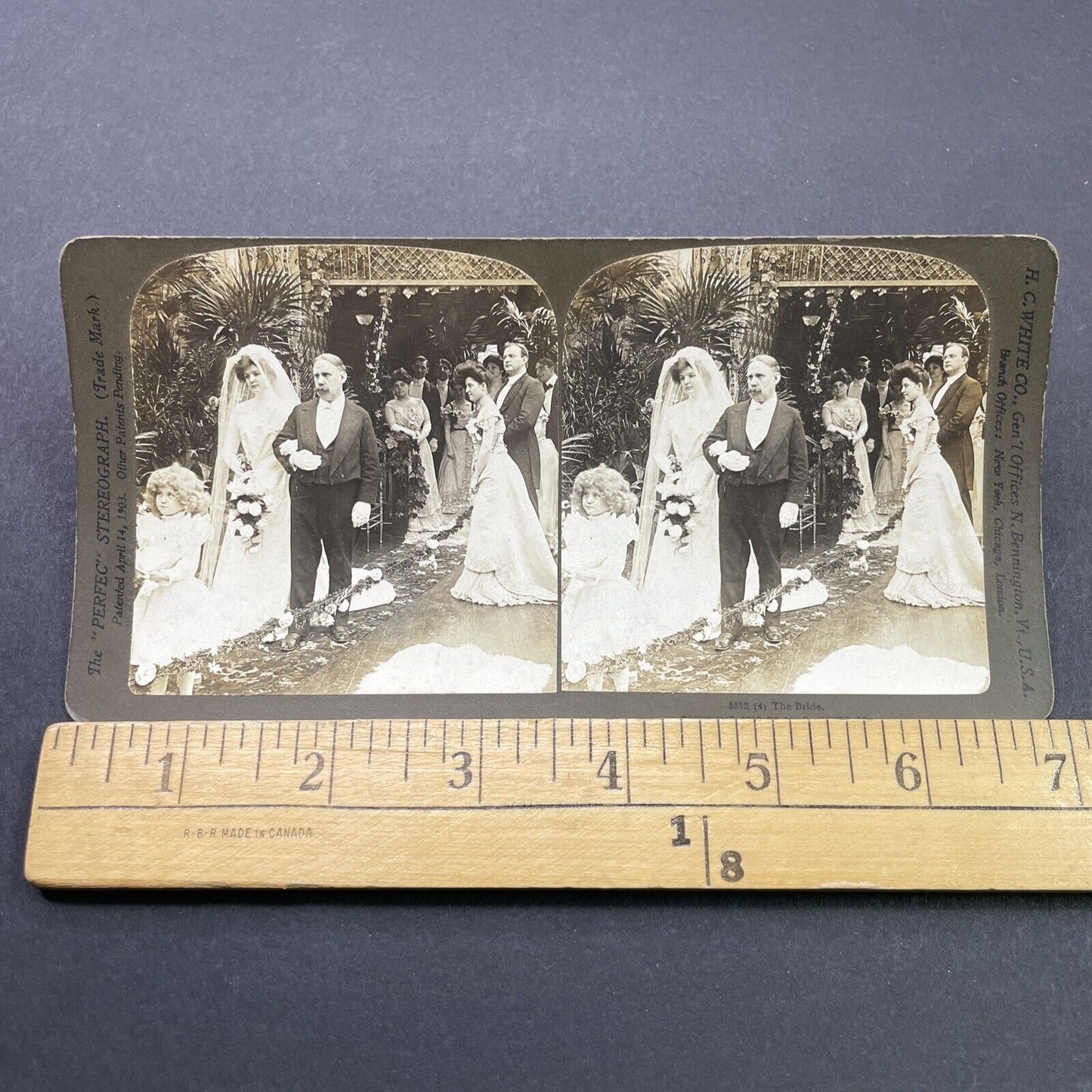 Antique 1902 Father Gives Away Daughter Bride Stereoview Photo Card P2661