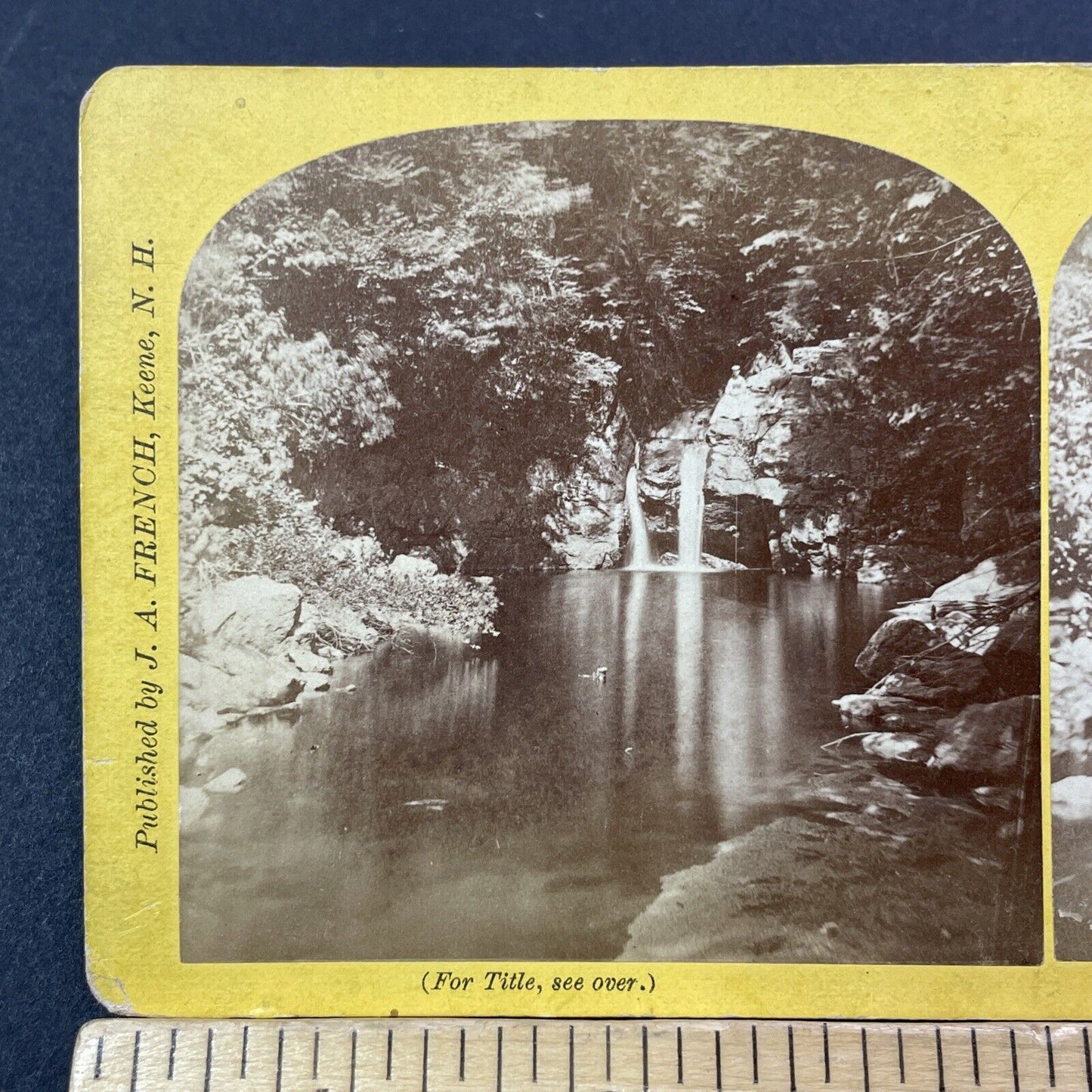 Antique 1870s Beaver Brook Falls Keene New Hampshire Stereoview Photo Card V1758