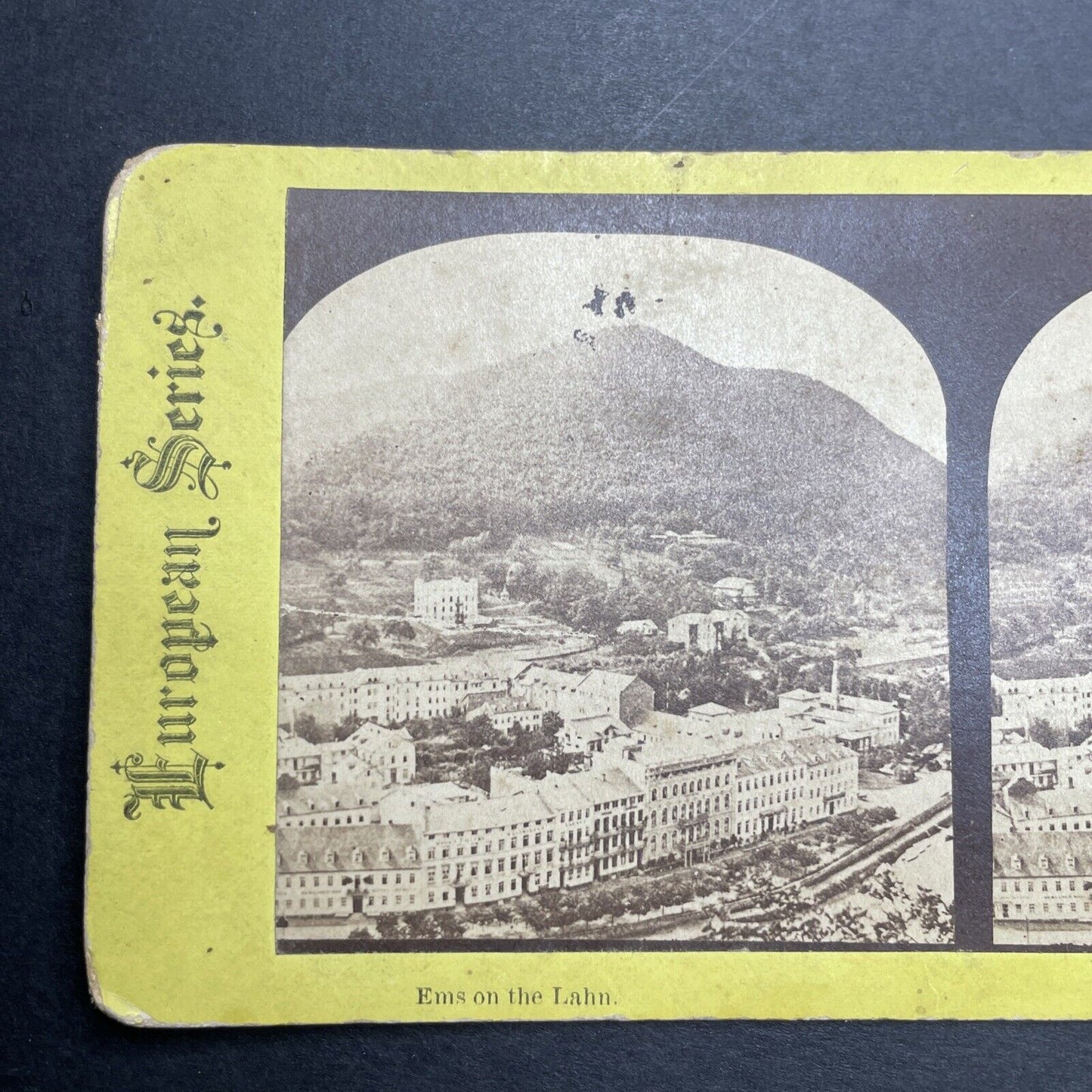 Antique 1860s Bad Ems River Lahn Germany Stereoview Photo Card P1202