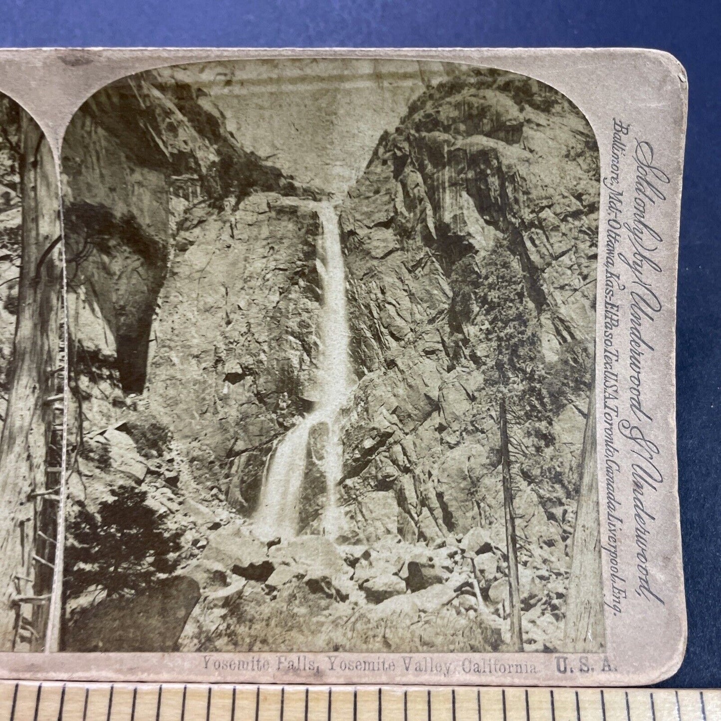 Antique 1880s Yosemite Falls California Stereoview Photo Card P3566