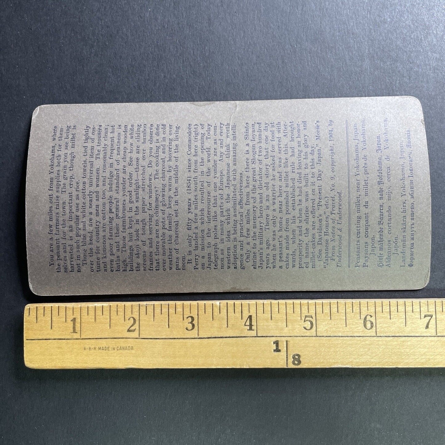 Antique 1904 Farmers Cutting Crop Yokohama Japan Stereoview Photo Card P1608