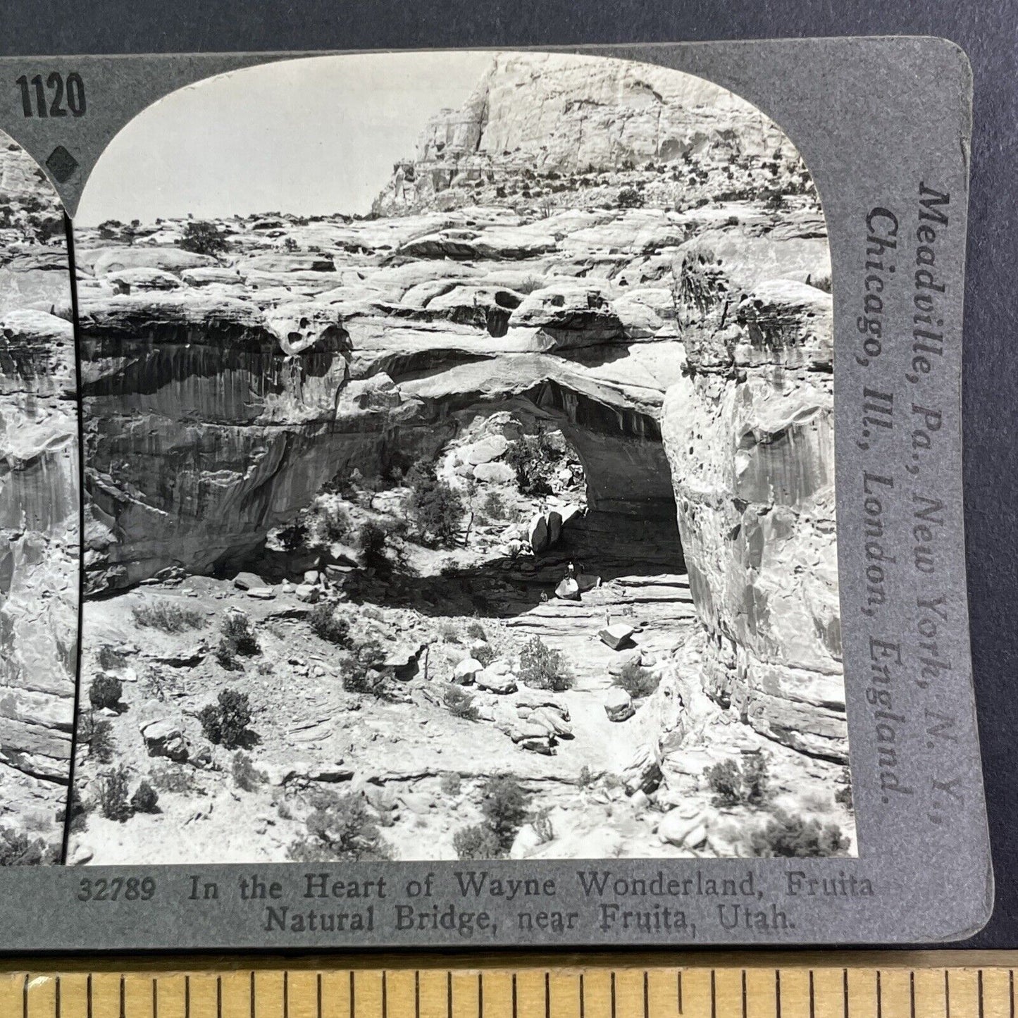 Hickman Natural Bridge Fruita Utah Stereoview Antique c1920 Y1178