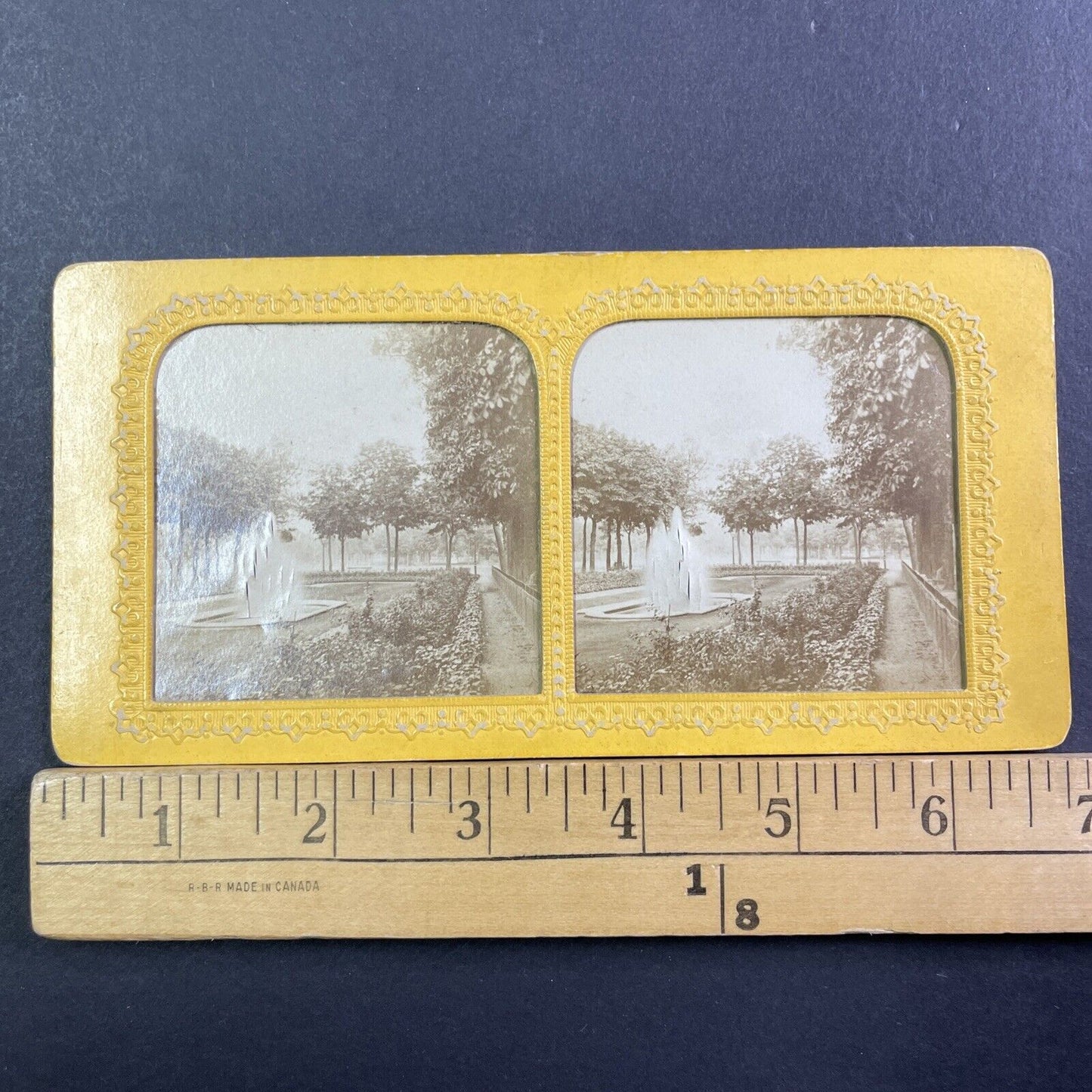 Champs-Elysees Paris France Stereoview French Tissue Antique c1860s XT2131