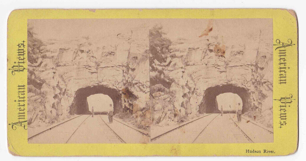 RARE! Antique 1870's Garrison New York Hudson Railroad Tunnel Photo Card P008