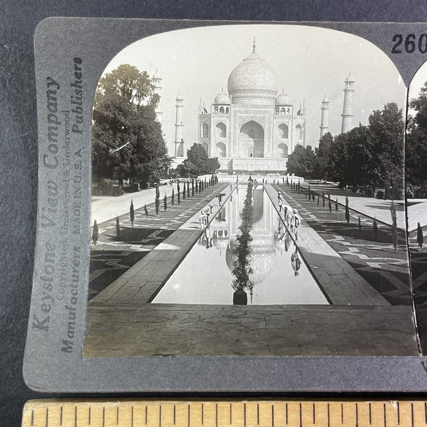 The Taj Mahal Temple in India Stereoview Antique c1920s Y2195