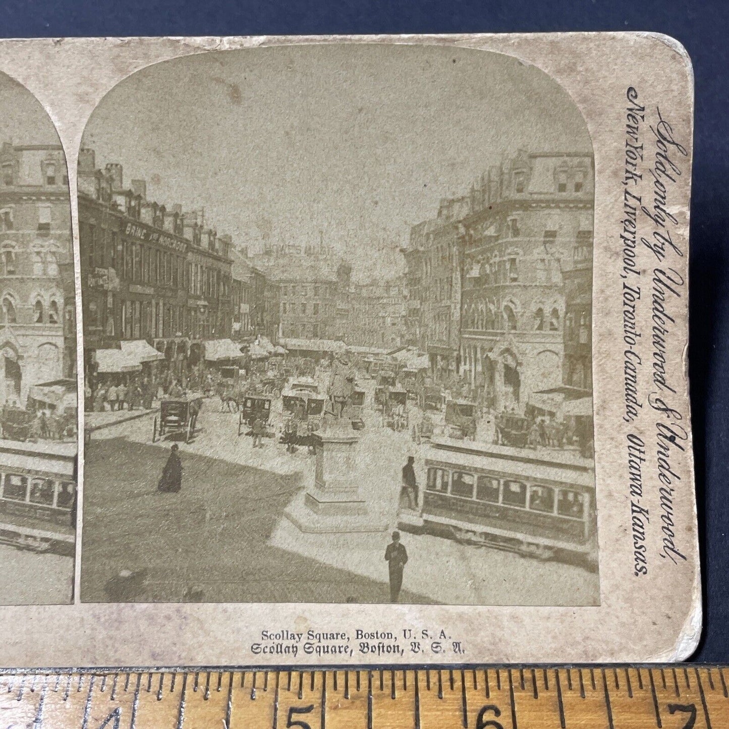 Antique 1880s Boston Downtown Government Center Stereoview Photo Card Q2227