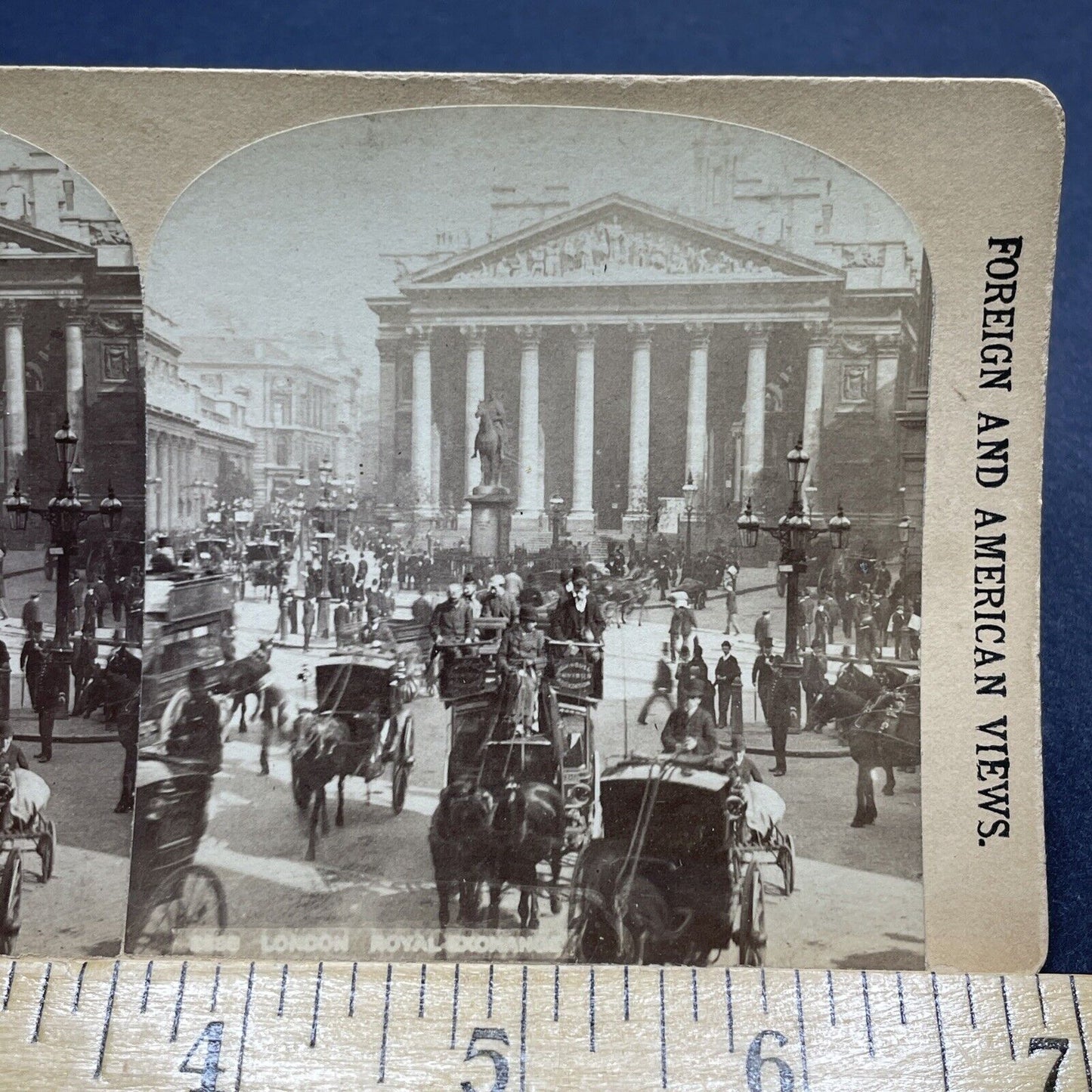 Antique 1890s Traders Leaving London Stock Exchange Stereoview Photo Card P1885
