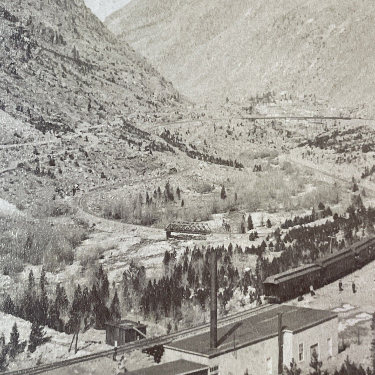 Georgetown Colorado Railroad Loop Stereoview Strohmeyer Antique c1894 X3665