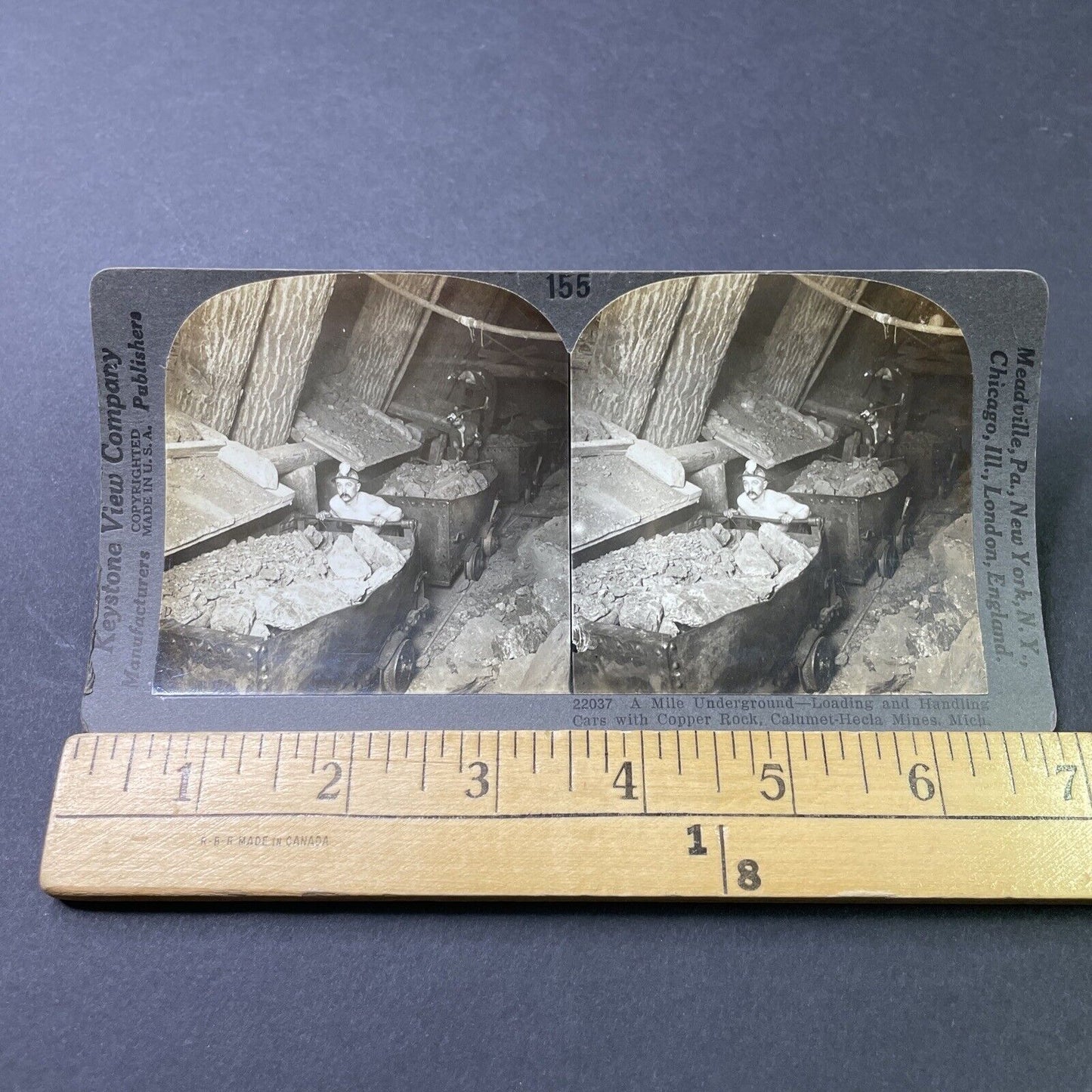 Antique 1910s Calumet Michigan Copper Mining Mines Stereoview Photo Card P3074