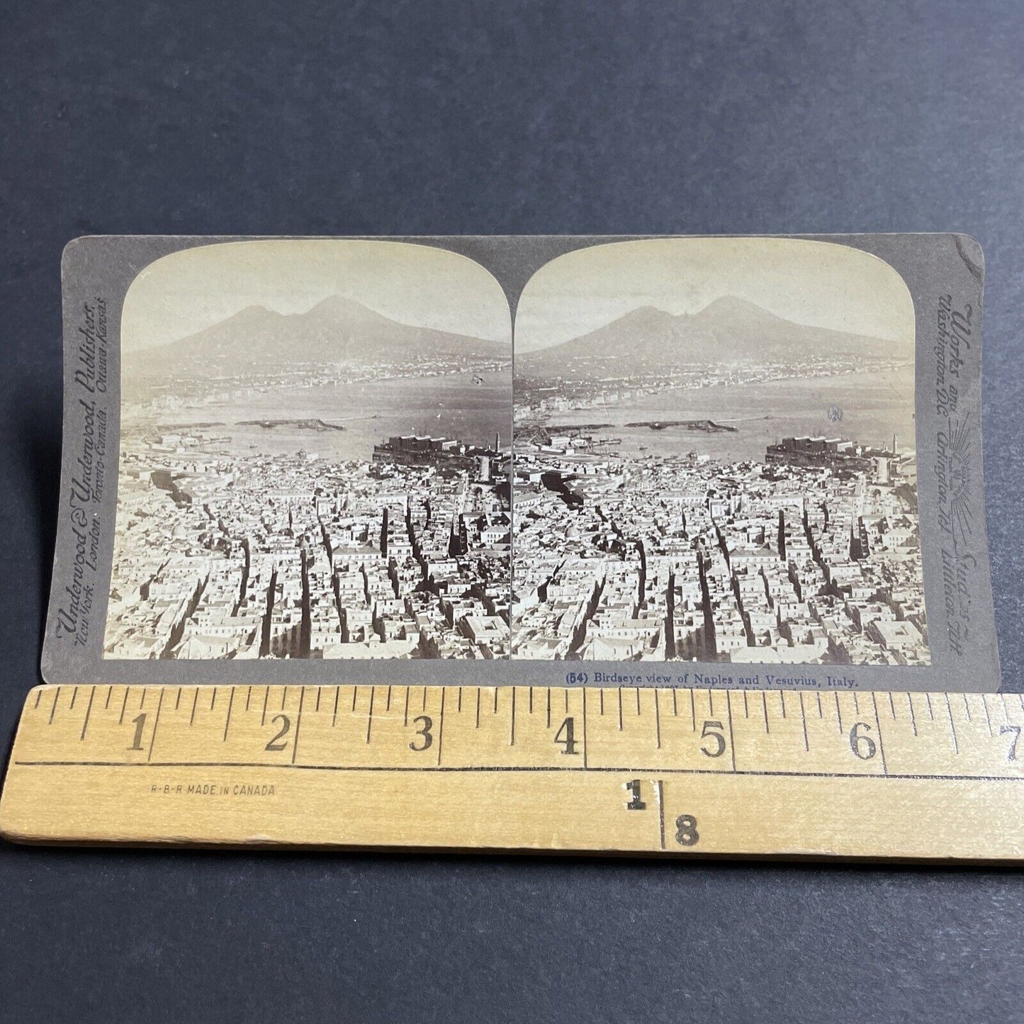 Antique 1897 Naples & Mount Vesuvius Volcano Italy Stereoview Photo Card P5161