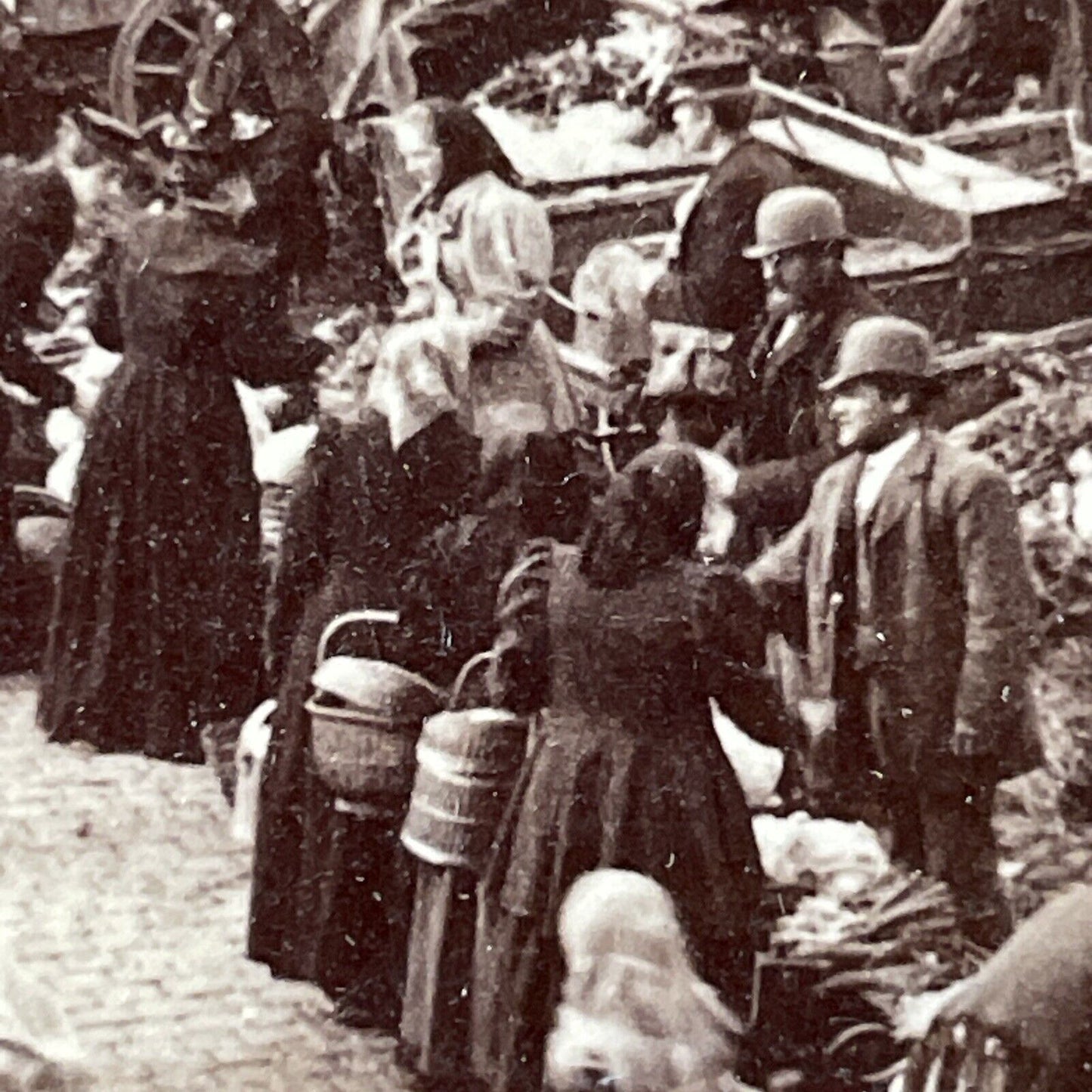 Antique 1880s Farmers In Gothenubrg Sweden Stereoview Photo Card V1809