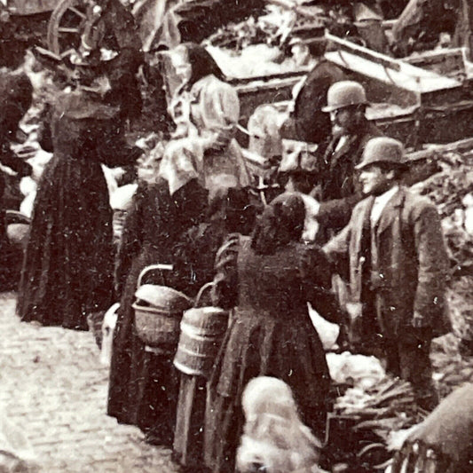 Antique 1880s Farmers In Gothenubrg Sweden Stereoview Photo Card V1809