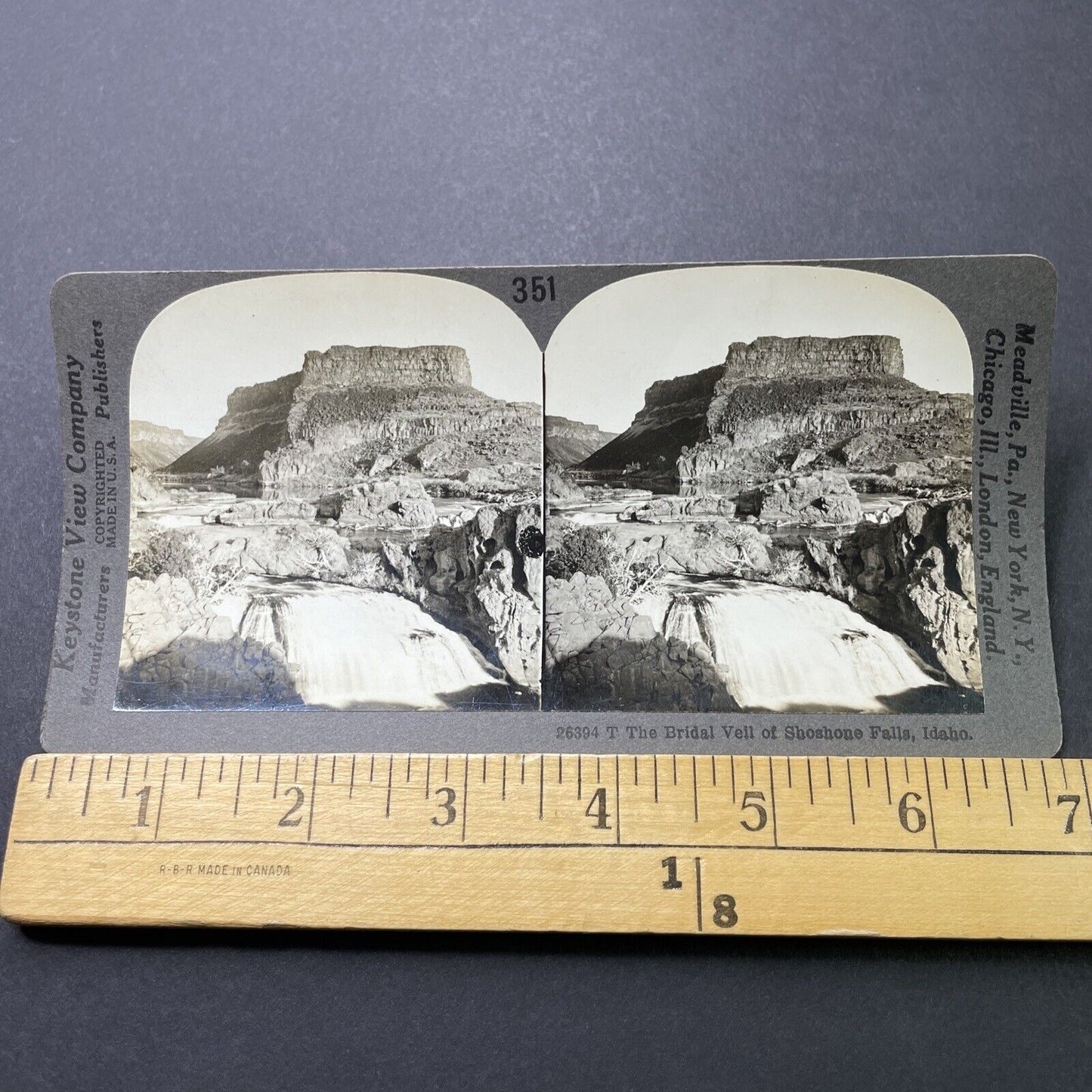 Antique 1920s Shoshone Falls Twin Falls Idaho Stereoview Photo Card P3173