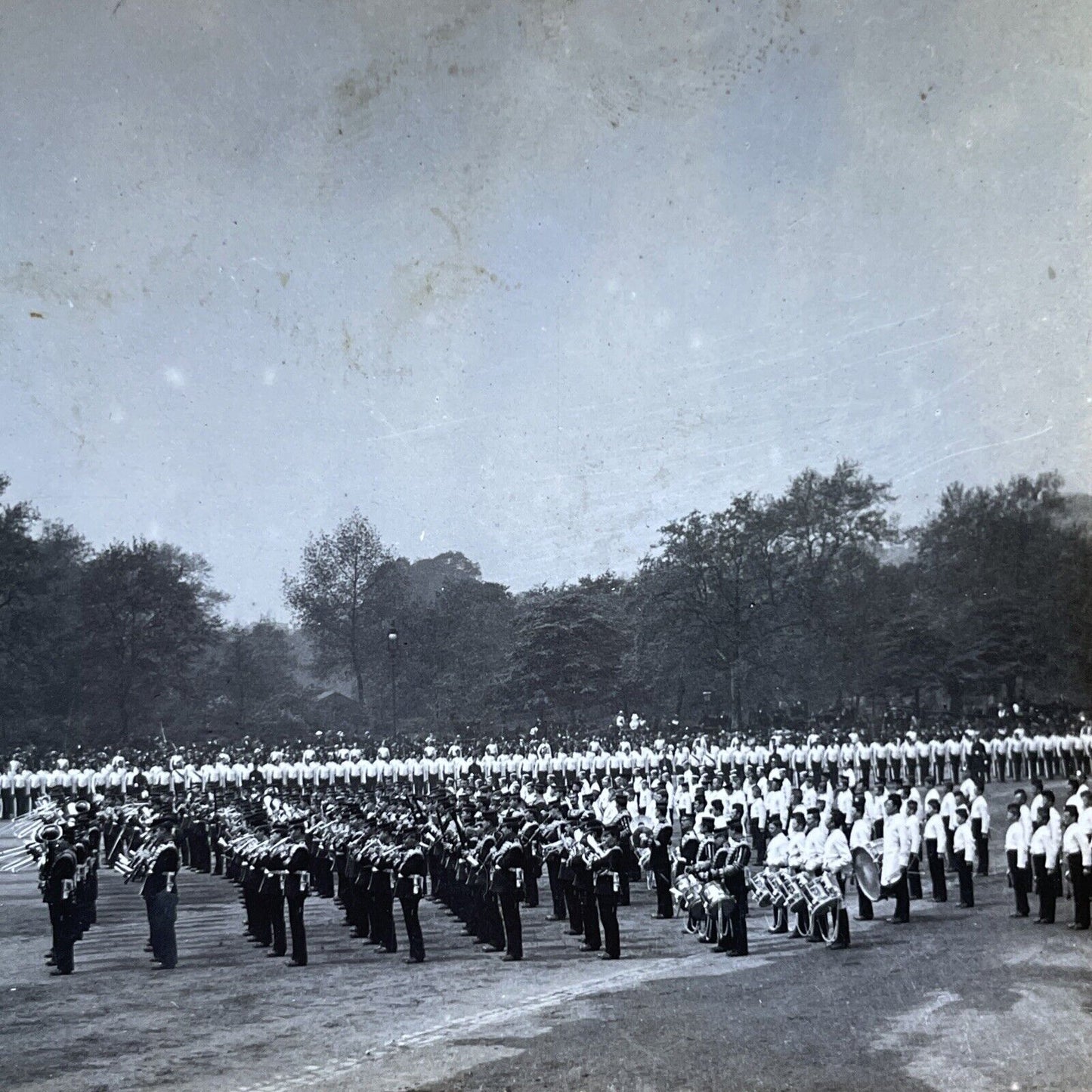 Antique 1901 Colour Guard Military Parade London UK Stereoview Photo Card V2884