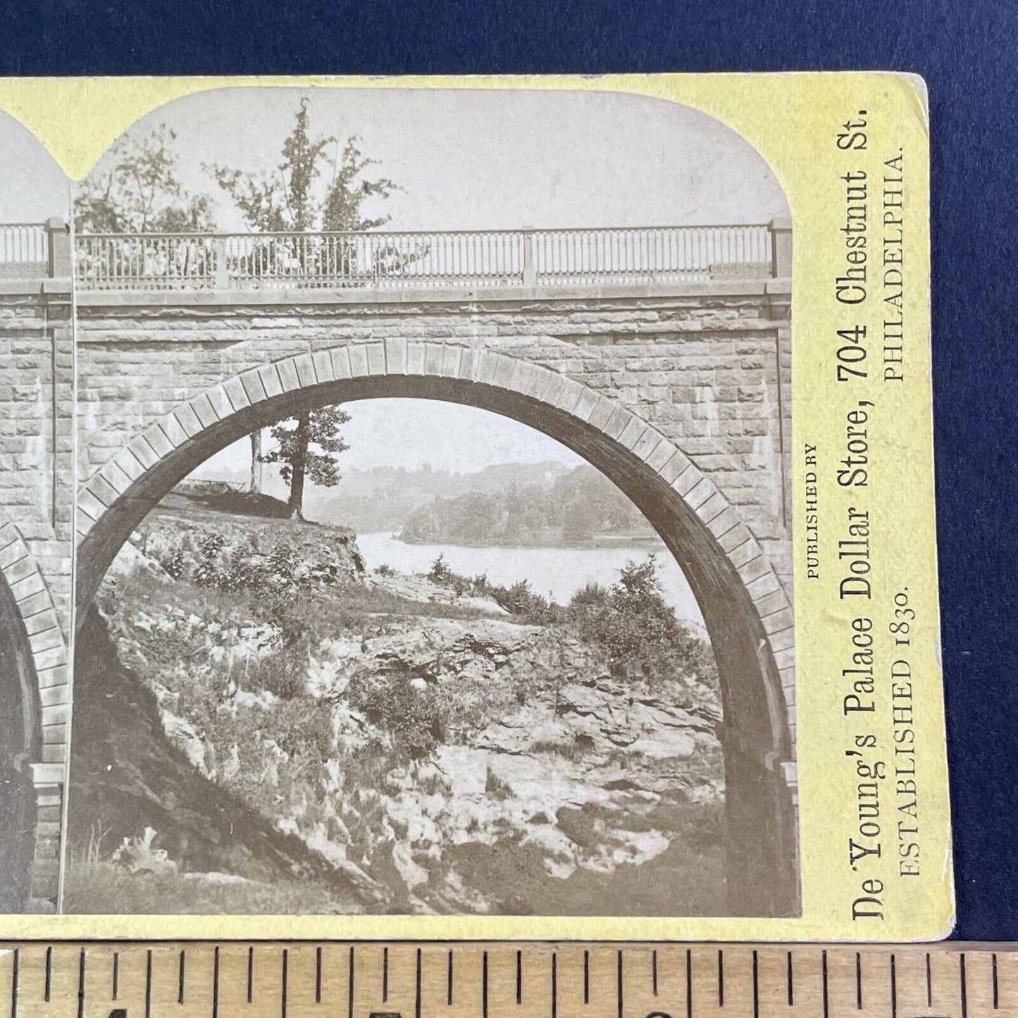 Trolly Bridge At Fairmount Park Stereoview Philadelphia Antique c1876 X1841