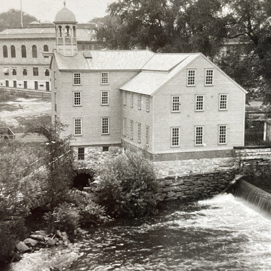 Antique 1910s Slater Cotton Mill Pawtucket RI Stereoview Photo Card P3714