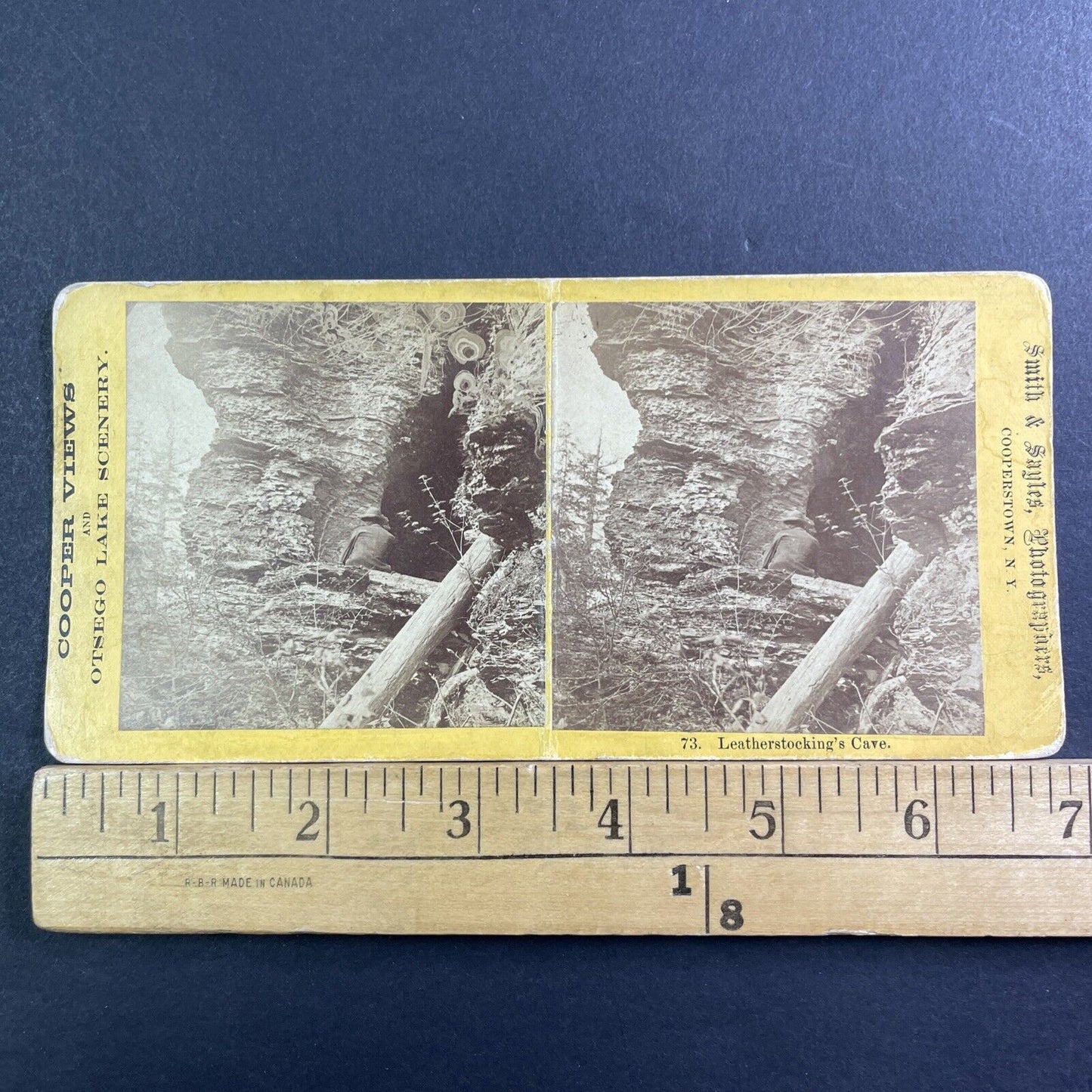 Otsego Lake Caverns Cooperstown New York Stereoview Antique c1872 X1614 CREASE