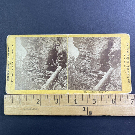 Otsego Lake Caverns Cooperstown New York Stereoview Antique c1872 X1614 CREASE