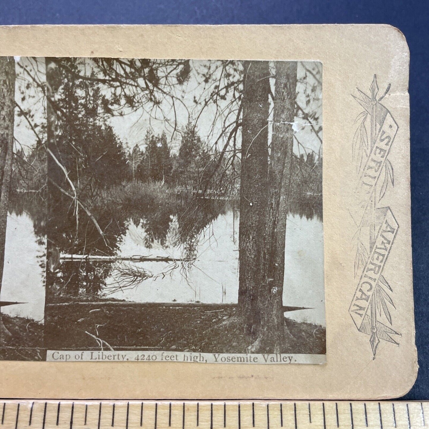 Antique 1880s Yosemite Park Calfornia Mirror Lake Stereoview Photo Card P3522