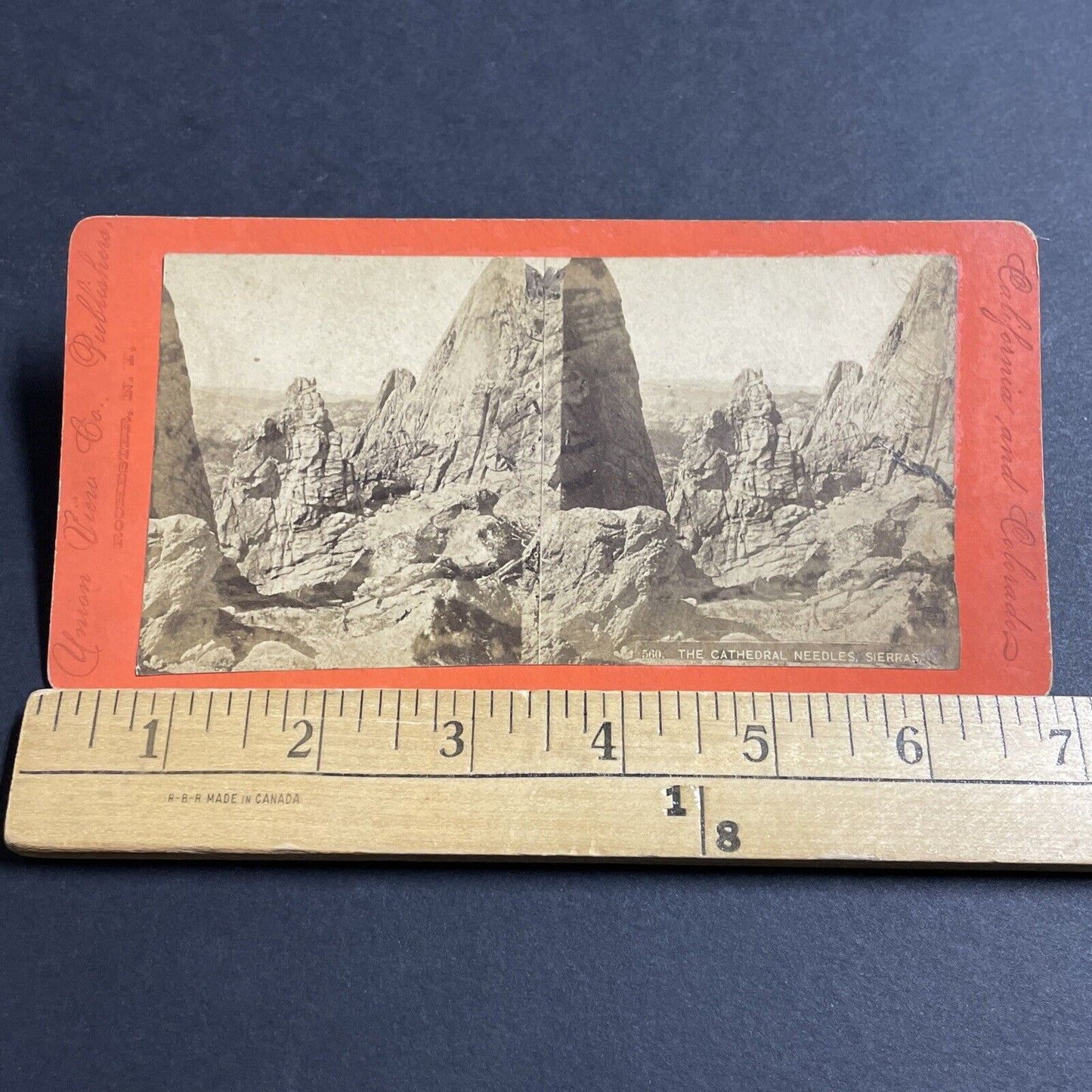 Antique 1860s Cathedral Needles Spires California Stereoview Photo Card P5117