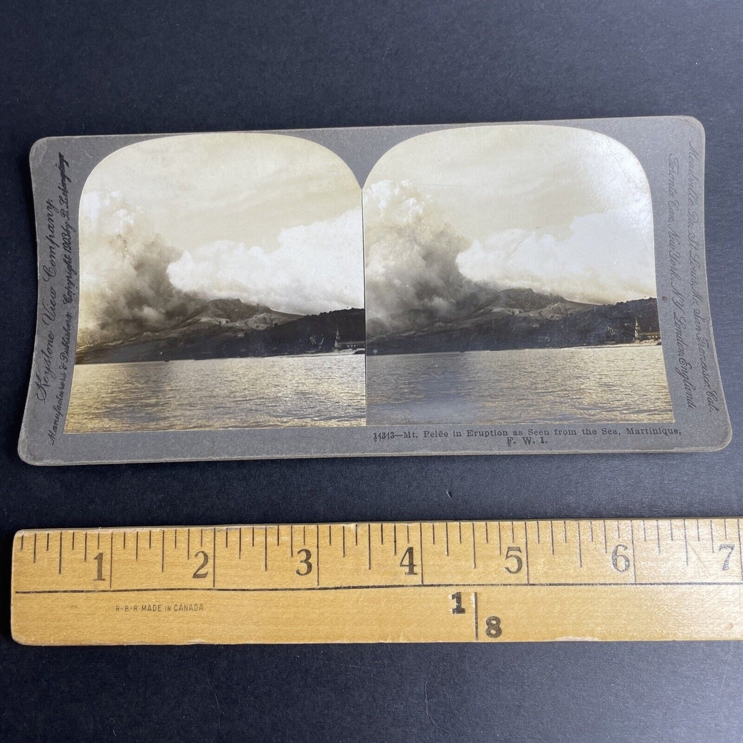 Antique 1903 Eruption Of Mount Pelee Martinique Stereoview Photo Card P1048