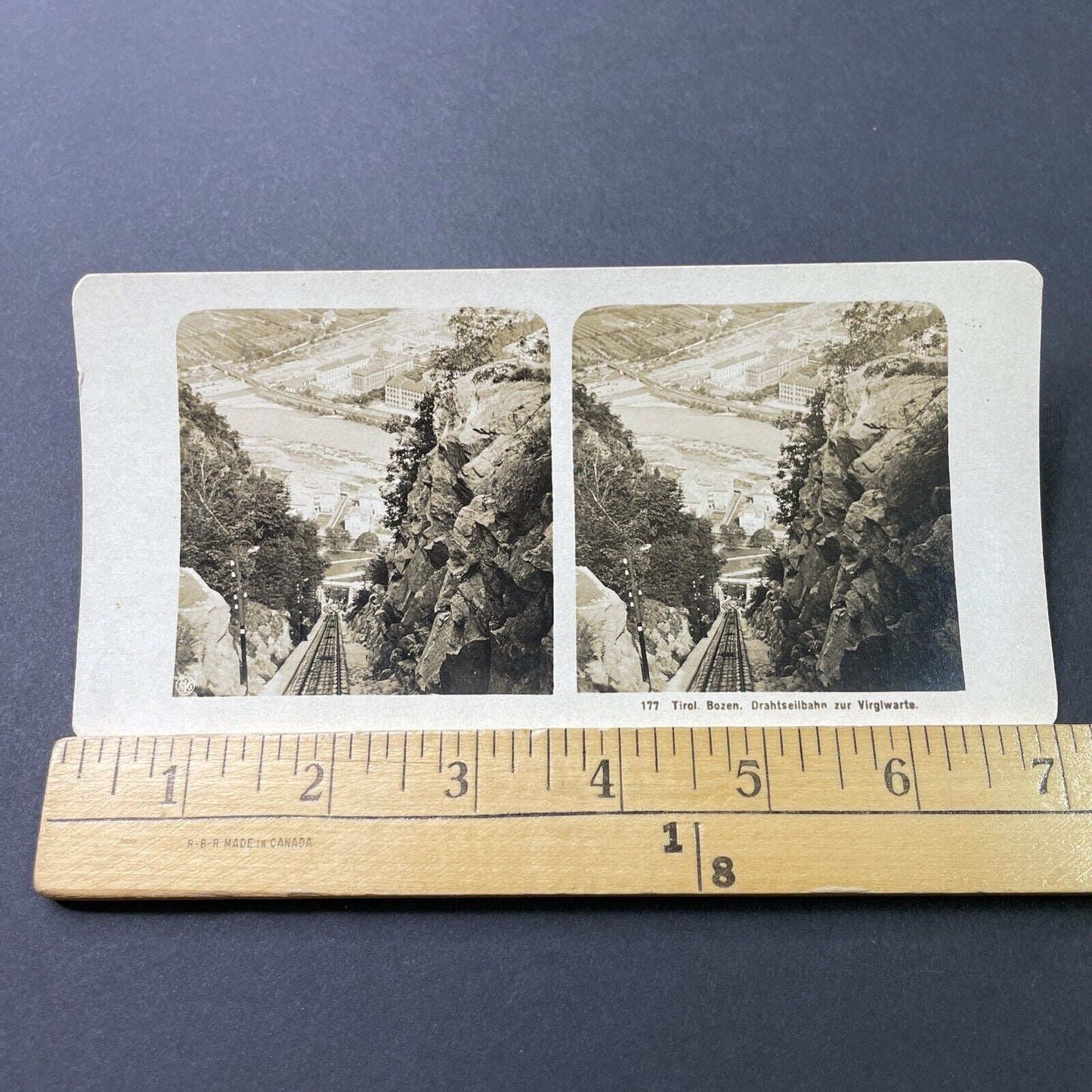 Antique 1910s Tirol Railroad Apline Line Italy Stereoview Photo Card P3048