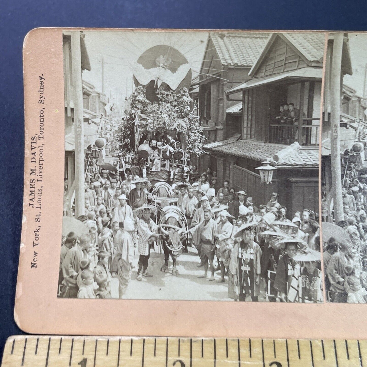 Antique 1901 Traditional Wedding Parade Tokyo Japan Stereoview Photo Card P3775