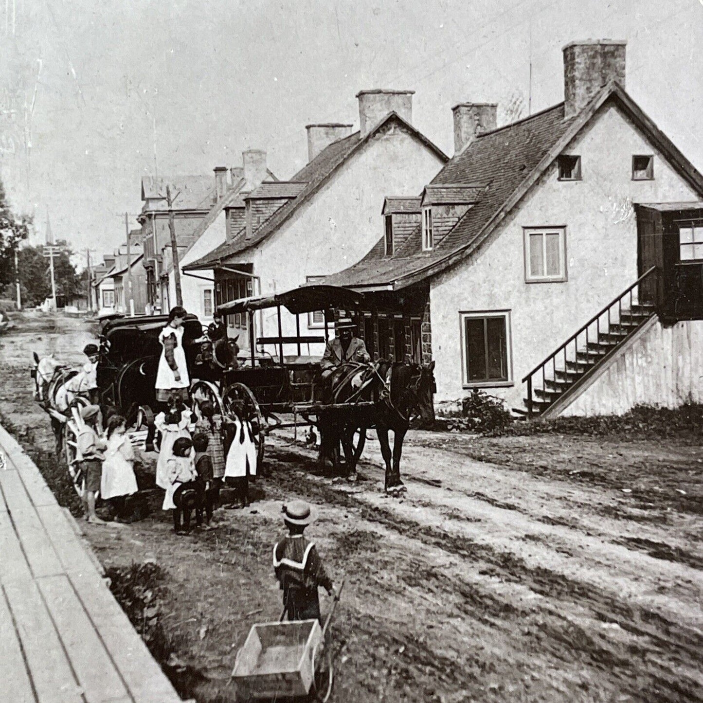 Chemin Royal Houses Quebec City Canada Stereoview Beauford Road c1903 Y1723