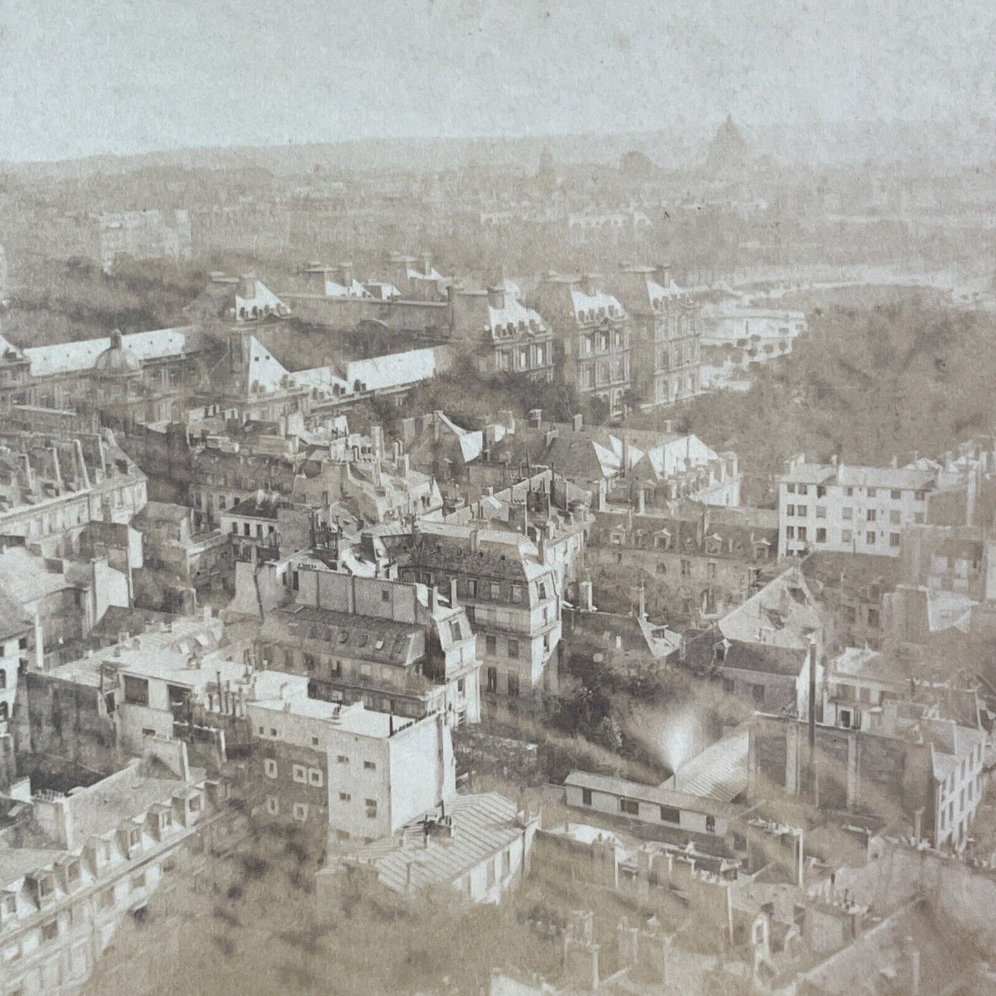 Paris France Panorama View Stereoview Yellow Card Antique c1860 X3844