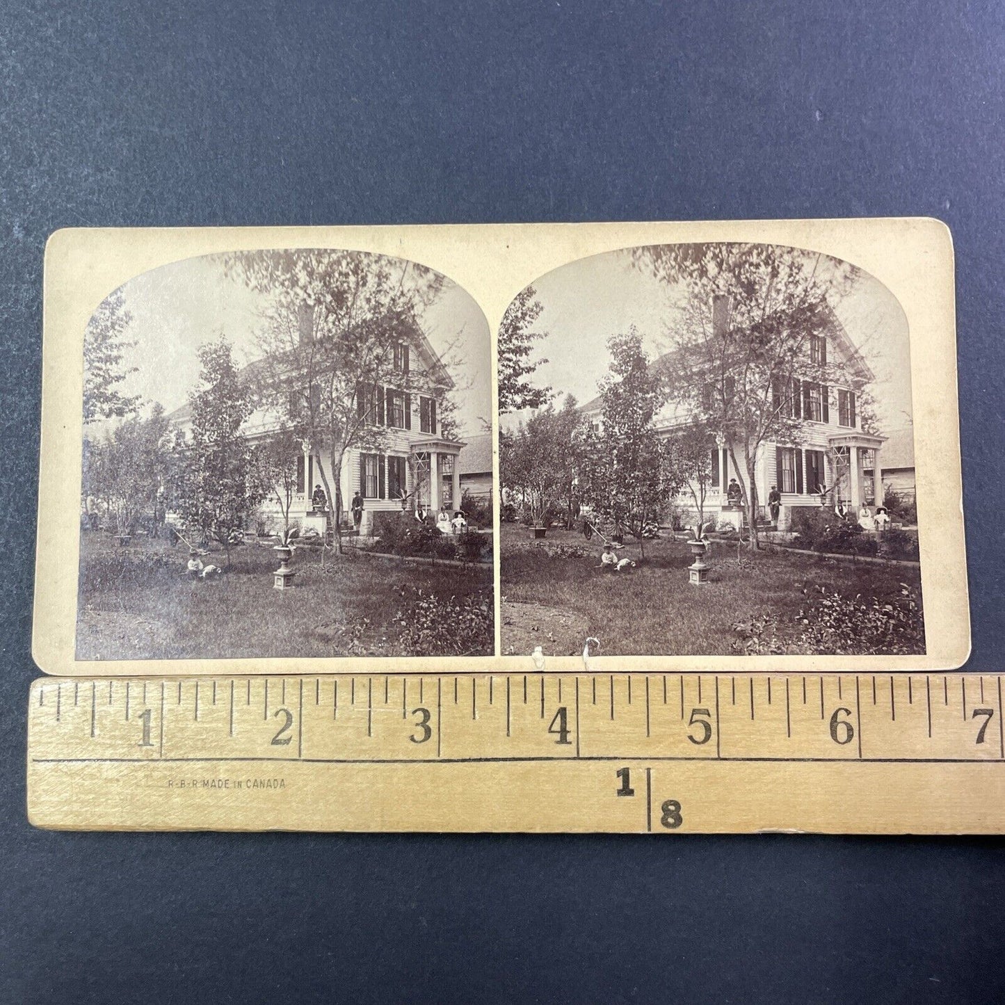 Franklin Pierce Manse Stereoview Concord NH Photo Card Antique c1870s X898