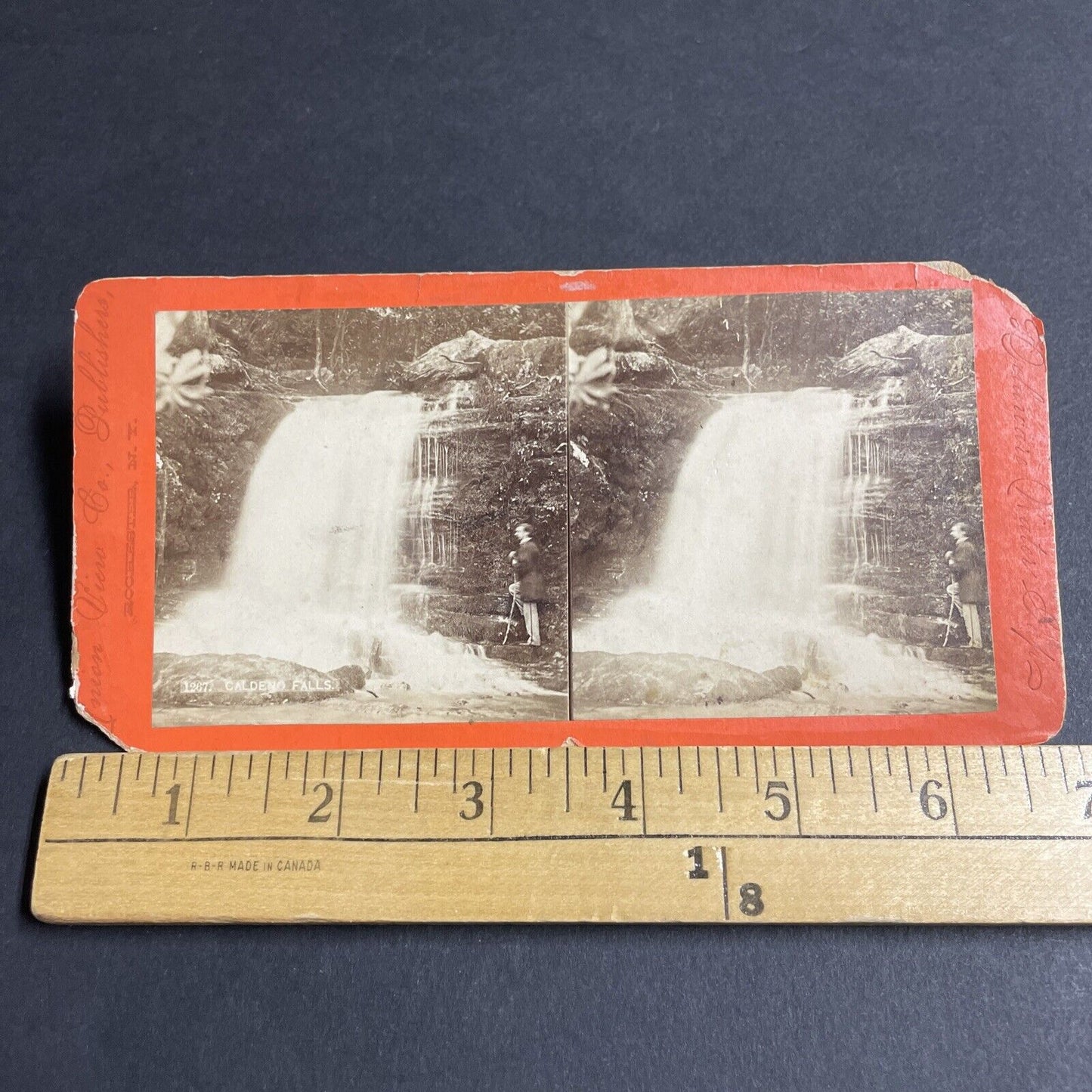 Antique 1860s Delaware Water Gap Waterfall Falls Stereoview Photo Card P4793