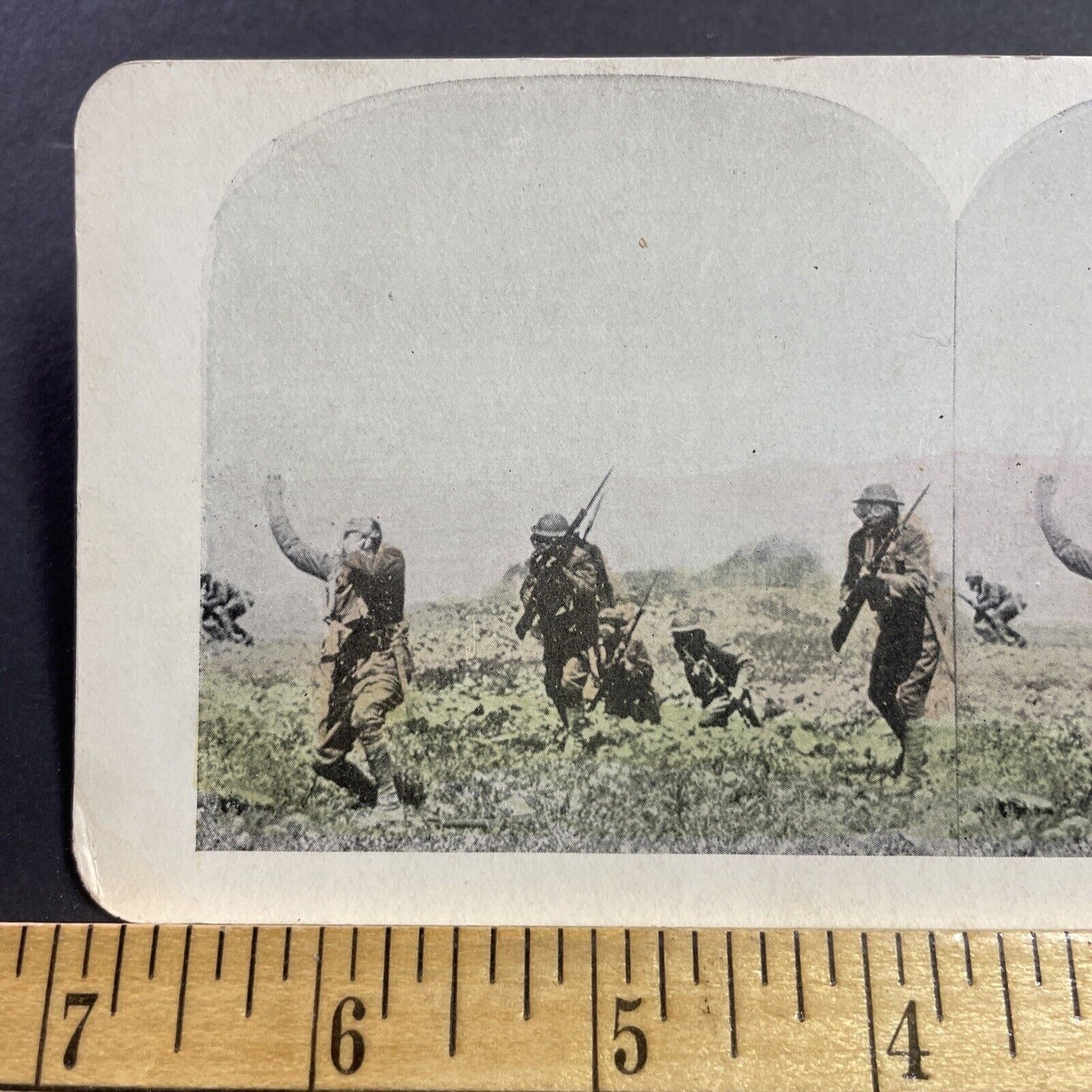 Antique 1915 British Soldier Is Shot In The Neck WW1 Stereoview Photo Card Q2245