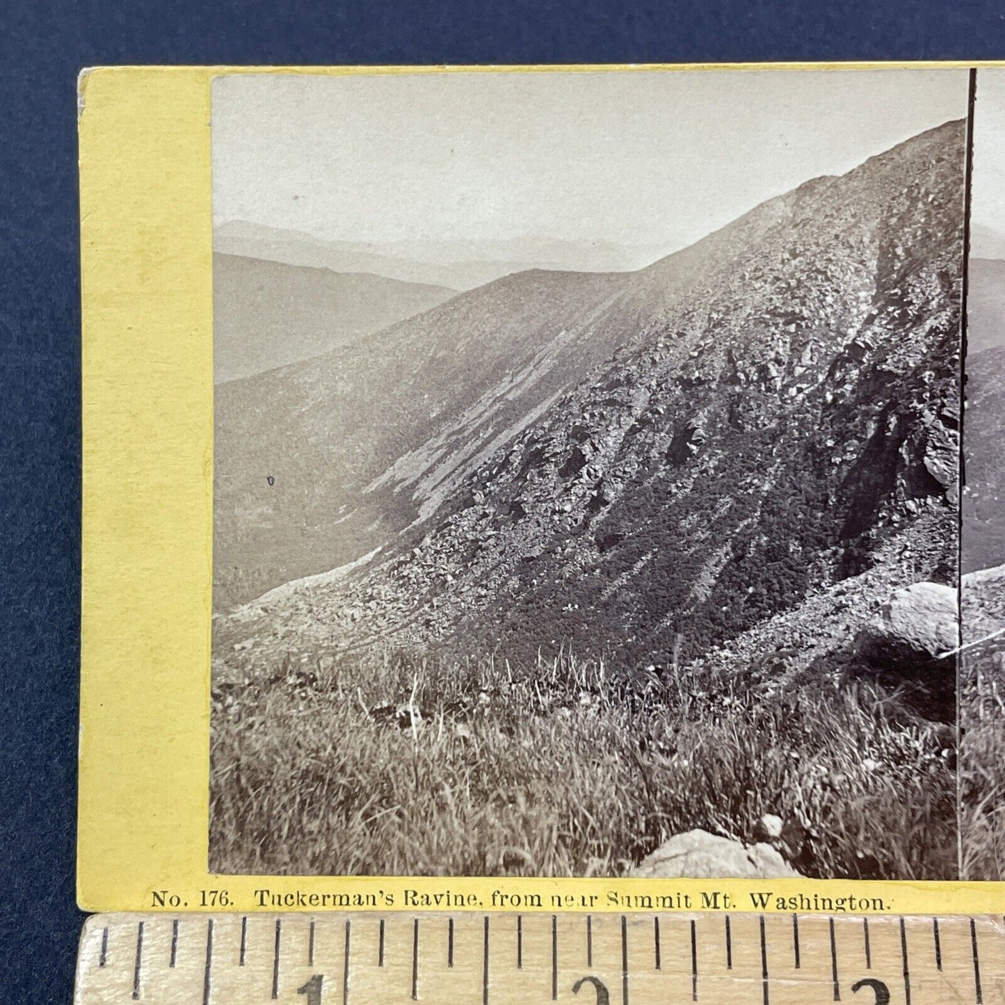 Antique 1867 Tuckerman Ravine New Hampshire Stereoview Photo Card V1787