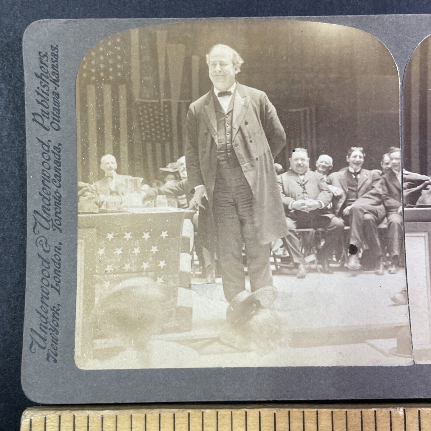 William Jennings Bryan gives a Speech Stereoview Antique c1907 Y1389